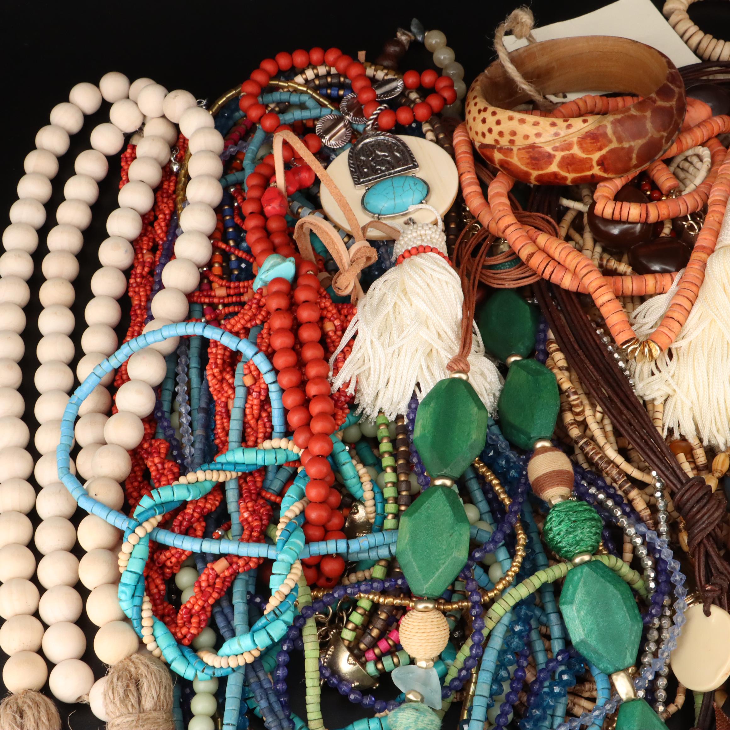 Bohemian Style Jewelry Collection Including Quartz and Faux Turquoise