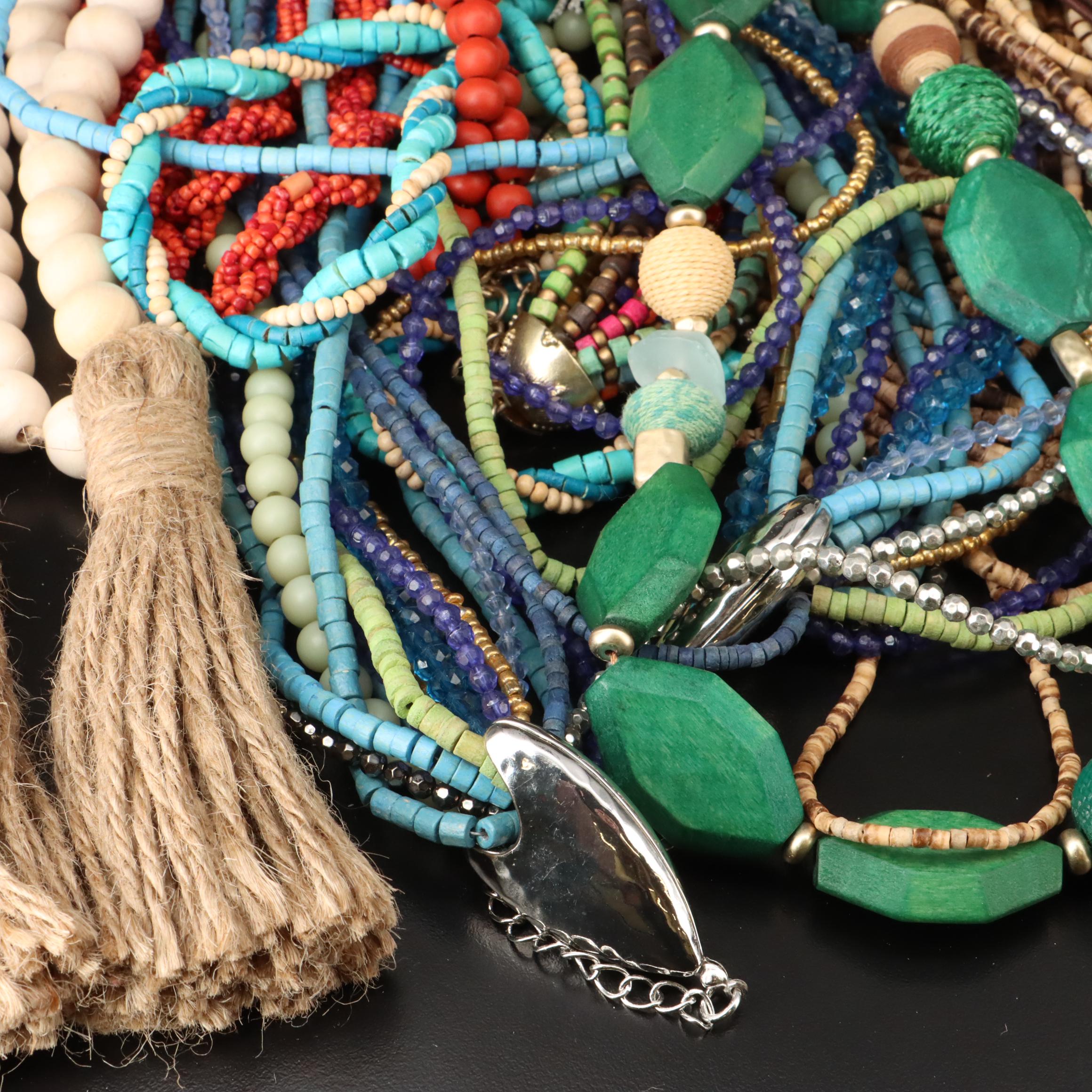 Bohemian Style Jewelry Collection Including Quartz and Faux Turquoise