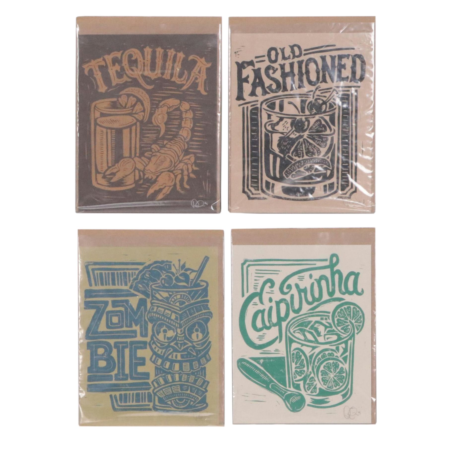 Derrick Castle Relief Prints Including "Tequila," 2014