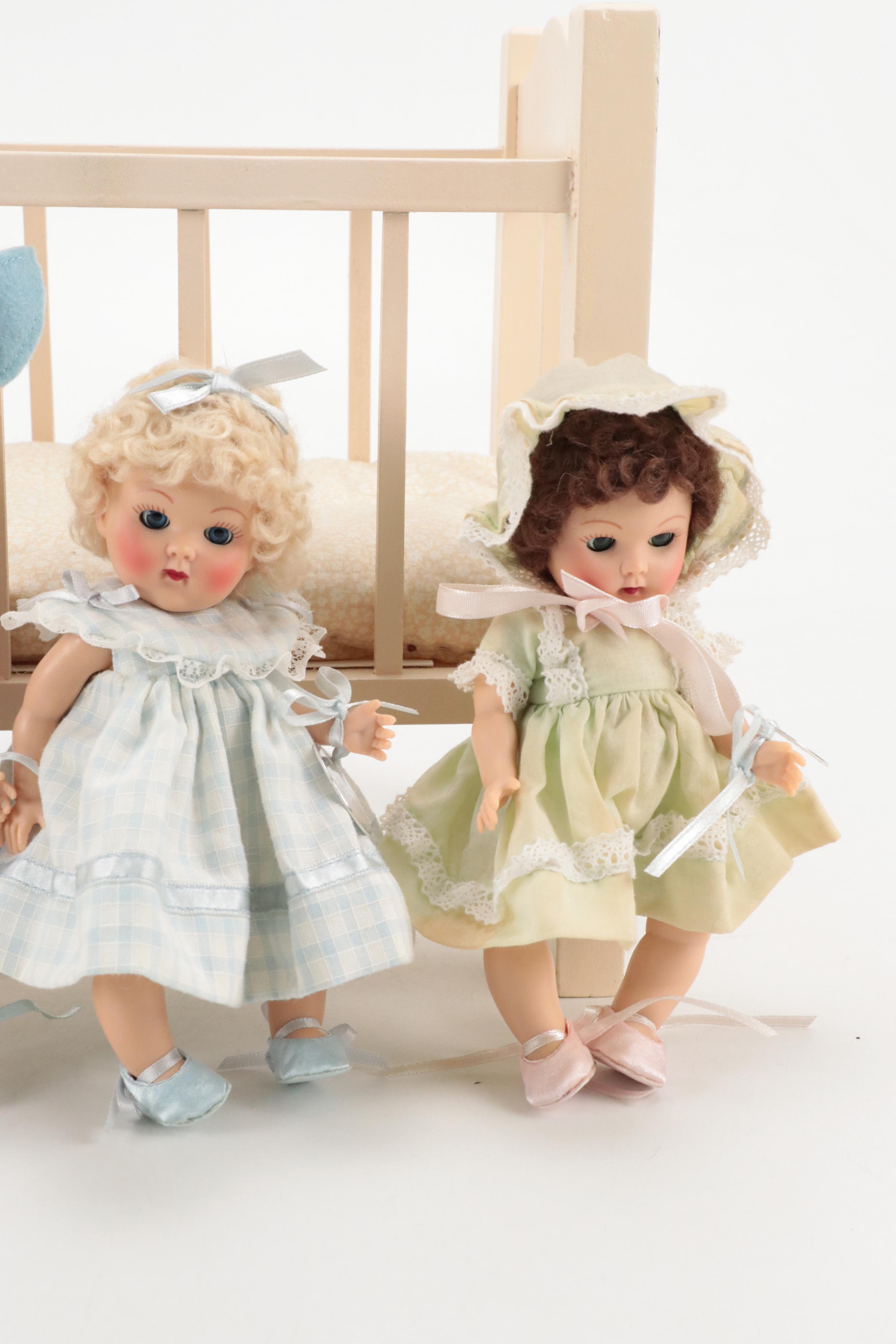 The Vogue Doll Company "Bunny Pink" and More Crib Crowd Dolls and Crib