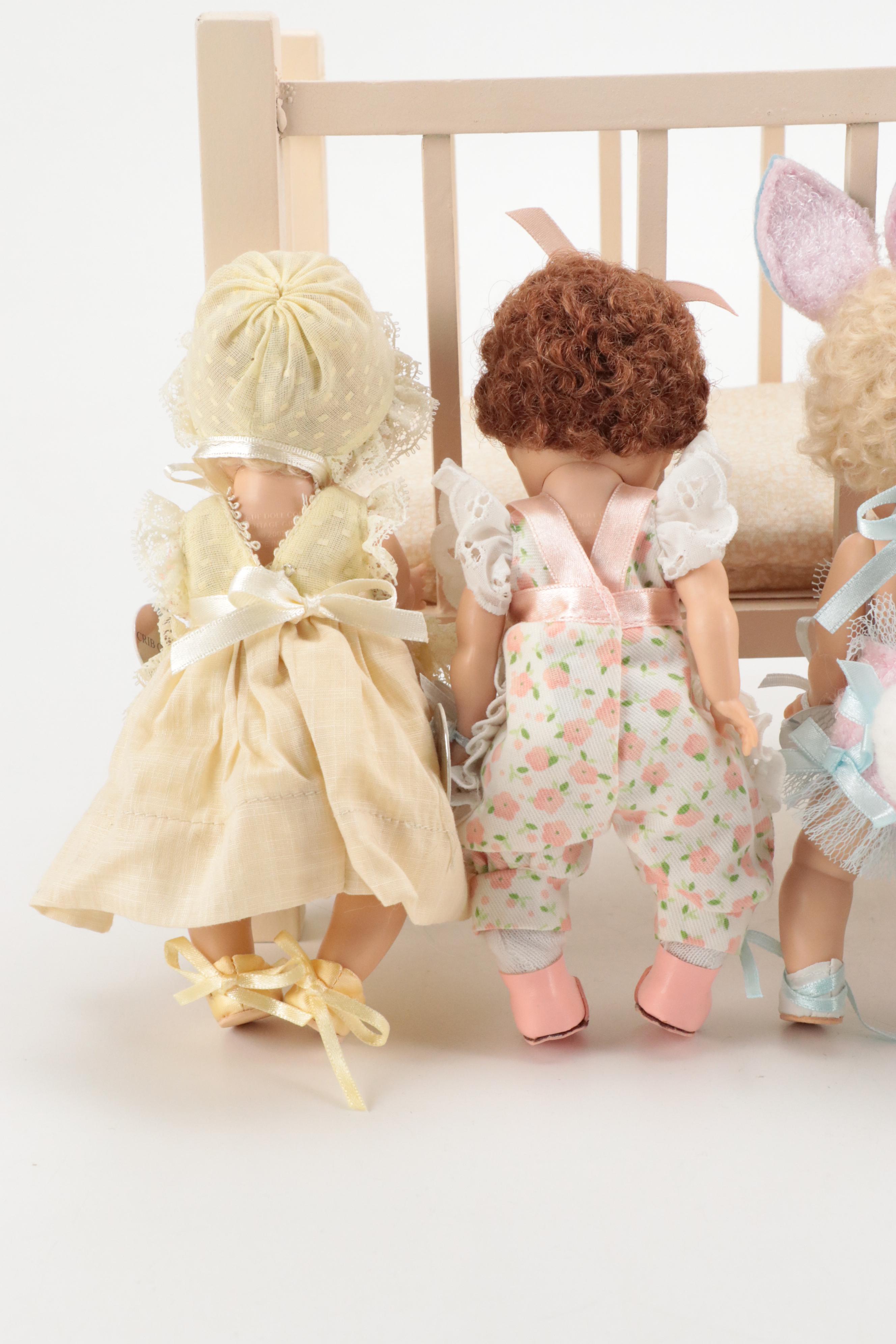 The Vogue Doll Company "Bunny Pink" and More Crib Crowd Dolls and Crib