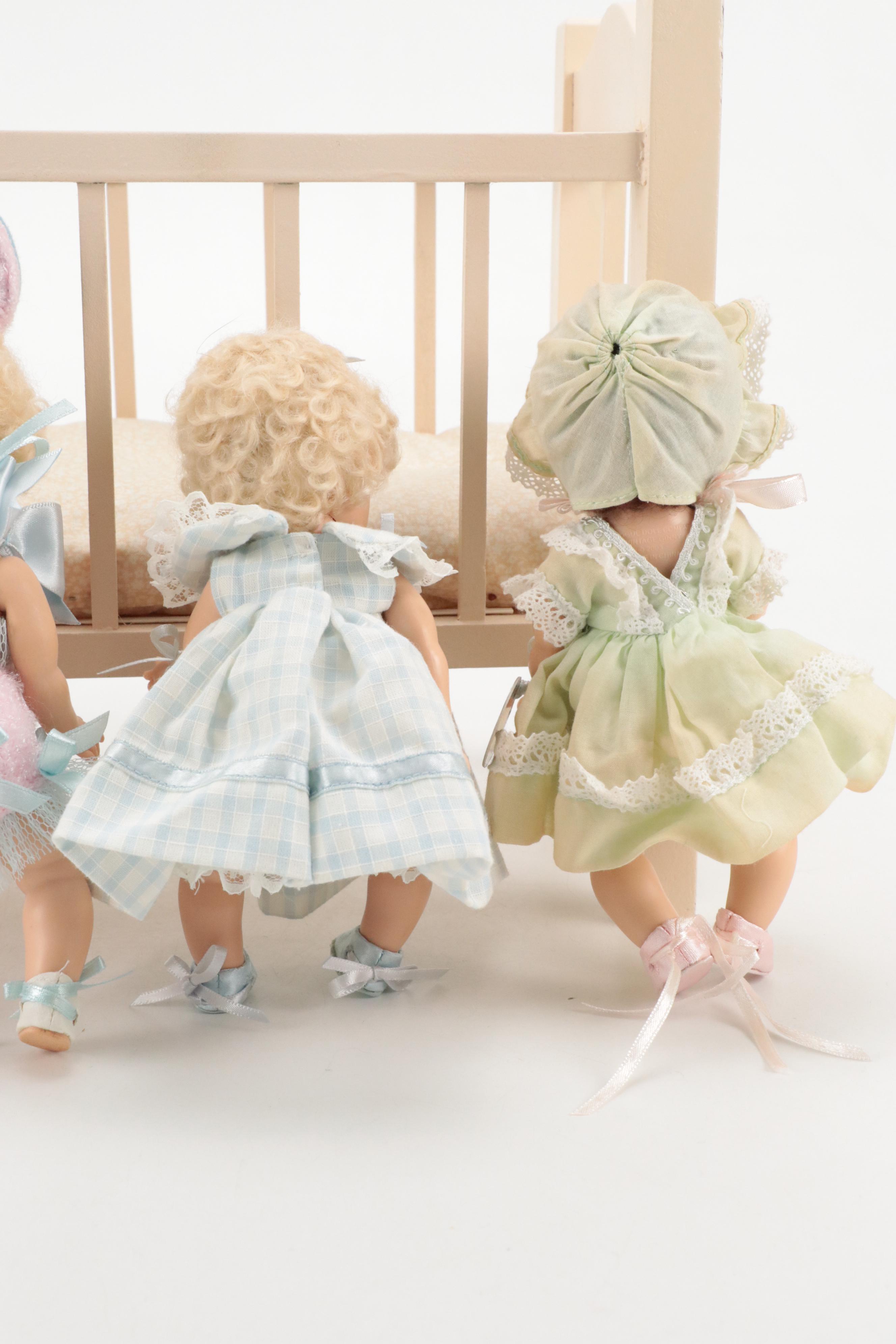 The Vogue Doll Company "Bunny Pink" and More Crib Crowd Dolls and Crib