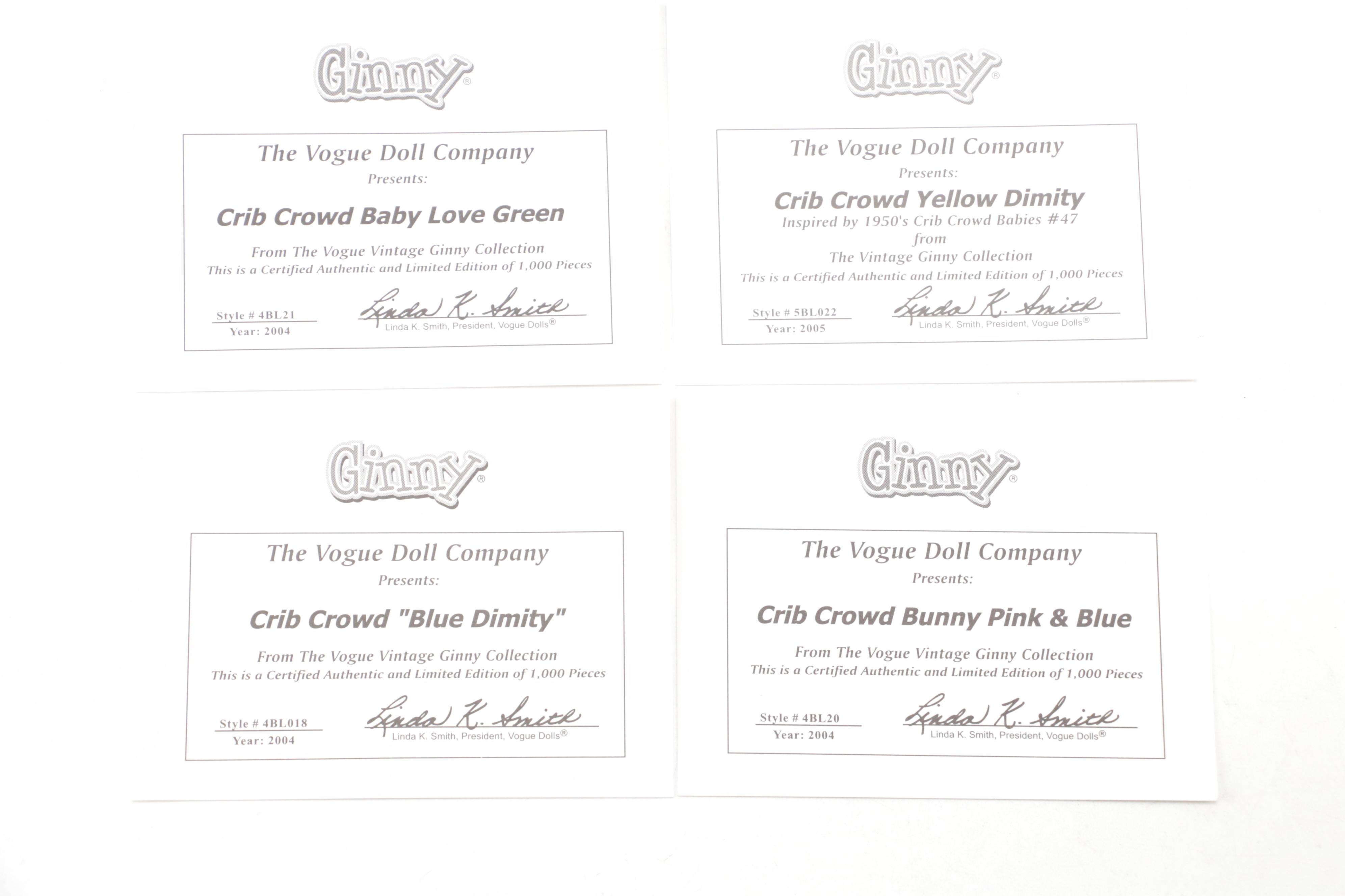 The Vogue Doll Company "Bunny Pink" and More Crib Crowd Dolls and Crib