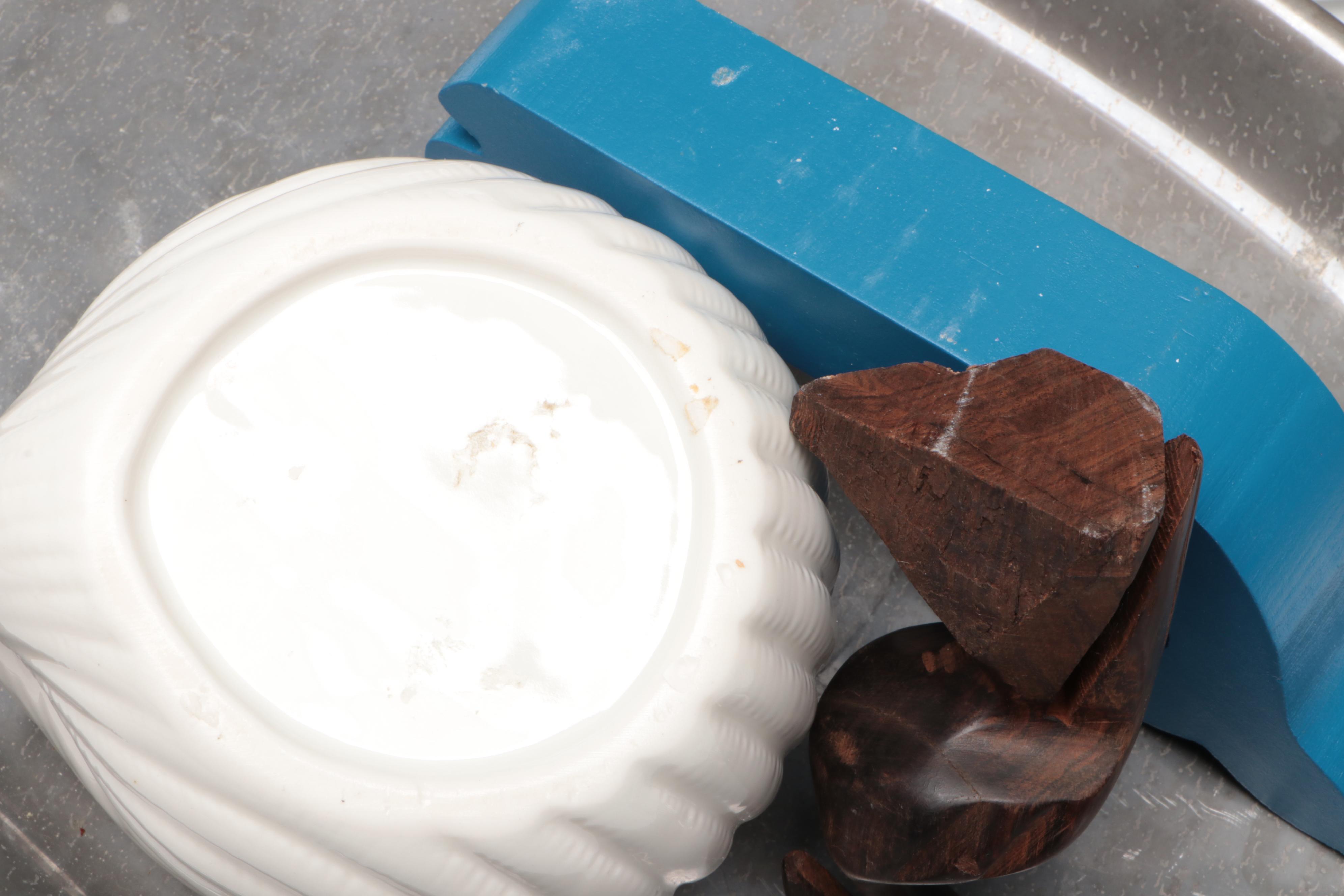 At Home Glass Candle Holder with Pier 1 Seashell Plate and More