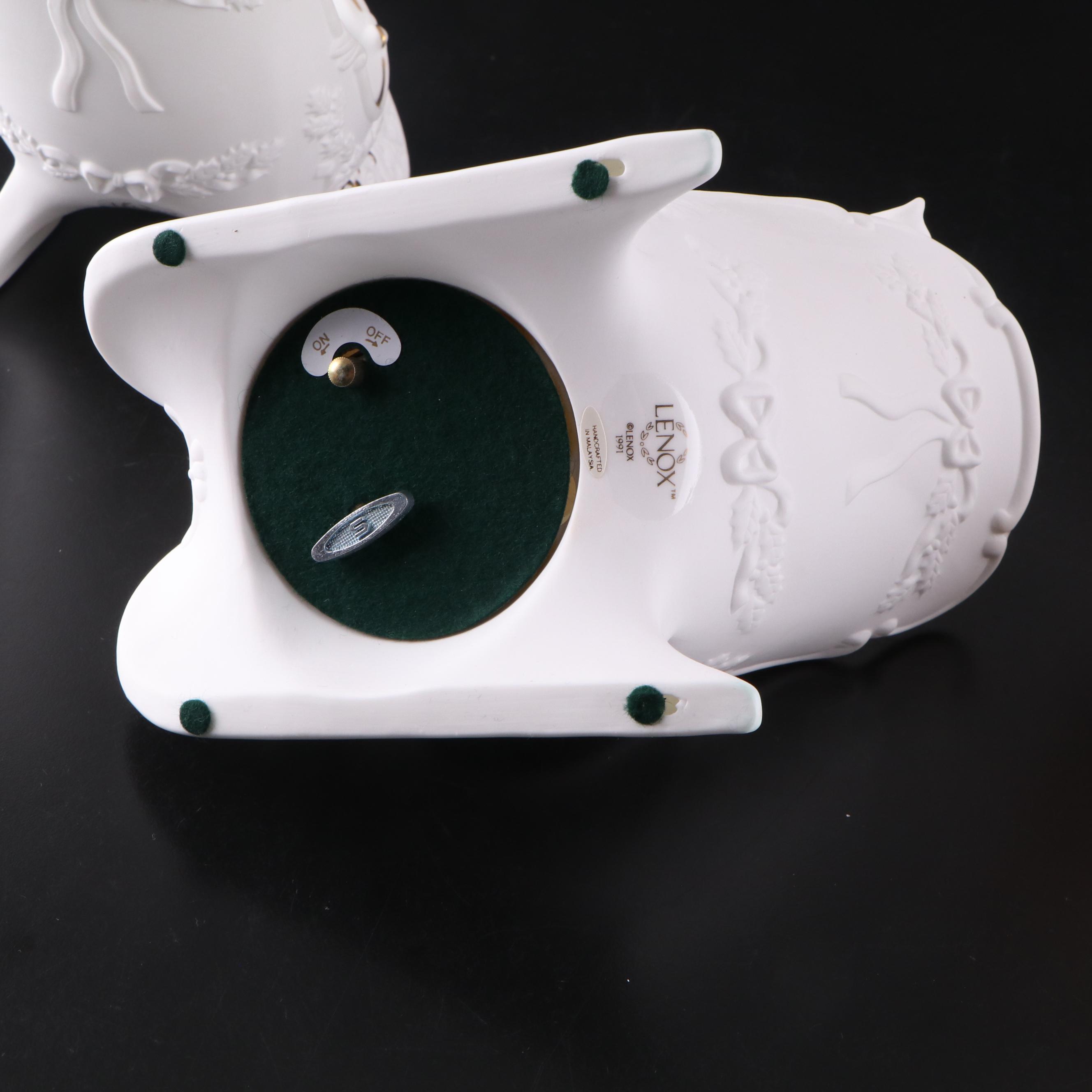 Lenox Christmas Sleigh Music Boxes with Nutcracker Music Boxes