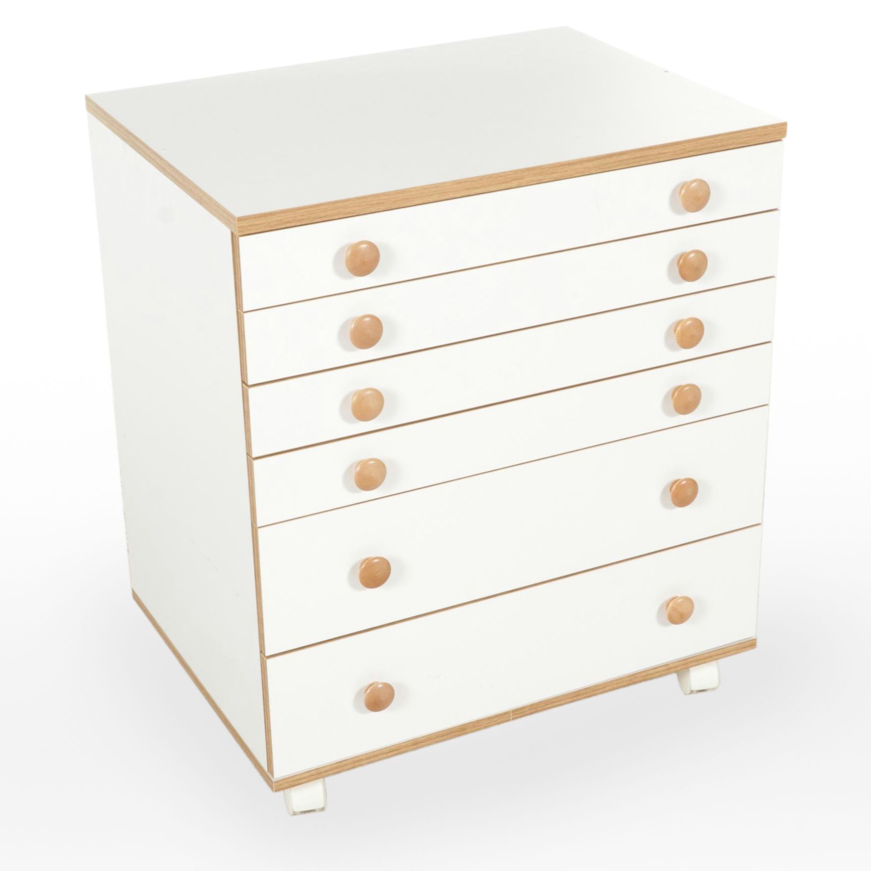 Horn of America Sewing or Craft Storage Six-Drawer Rolling Cabinet