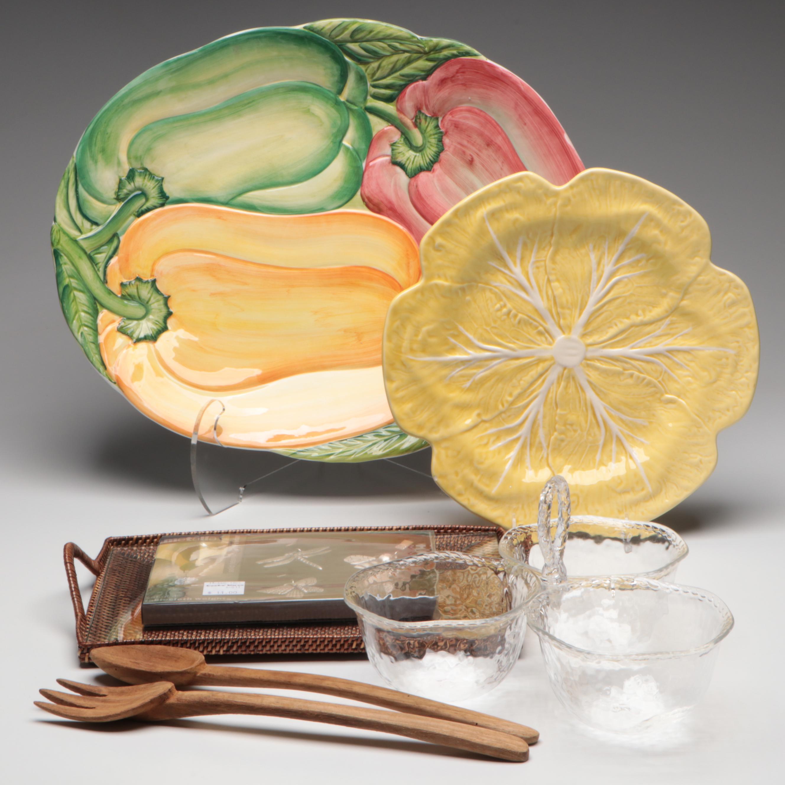 Bordello Pinheiro Ceramic Plate with Vietri Pottery Platter and More