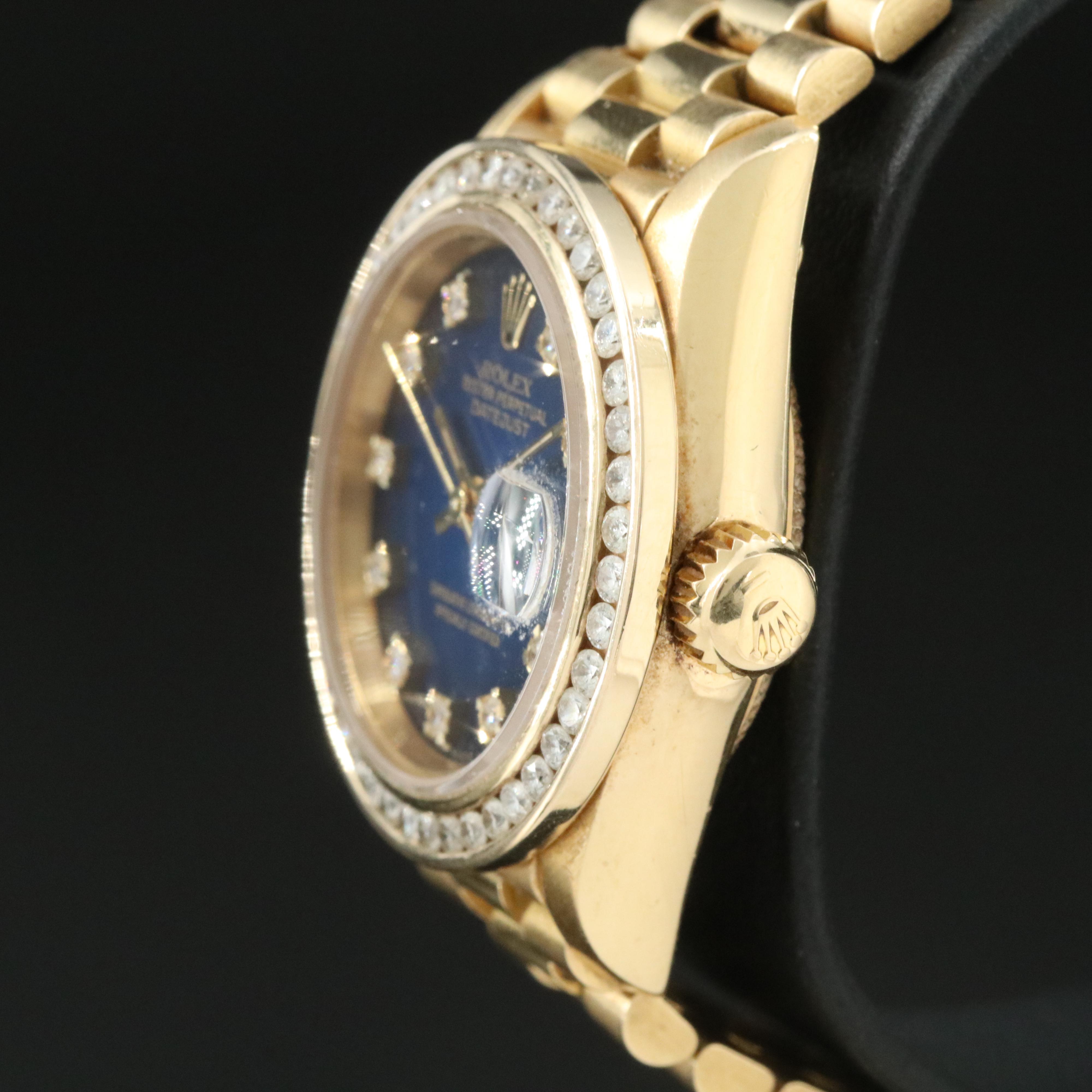 1984 Rolex Datejust 1.15 CTW Custom Diamond Dial & Bezel 18K Gold Watch