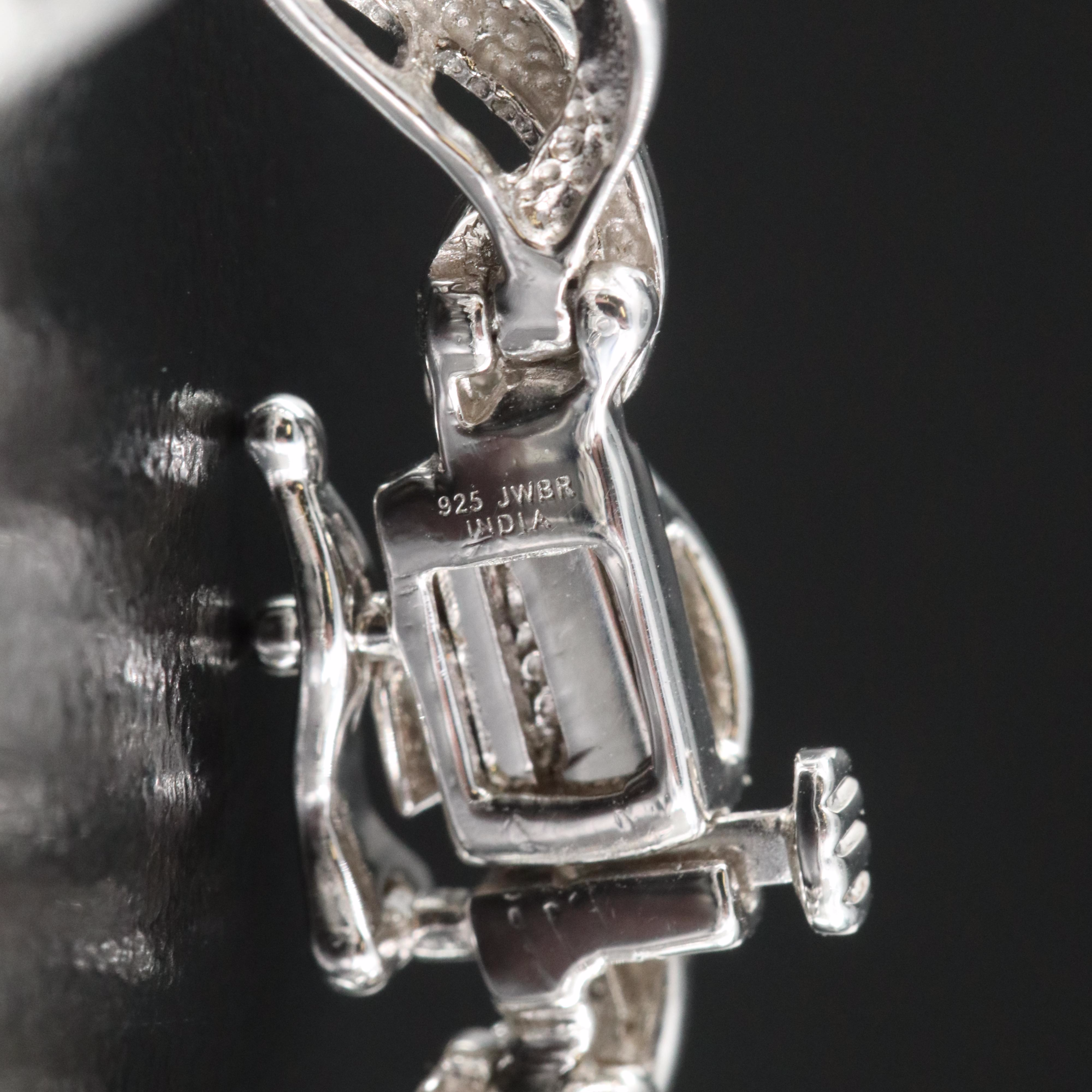 Sterling Diamond Bracelet with Lab Grown Fancy Blue