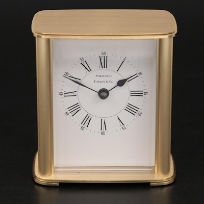 Tiffany & Co. "Portfolio" Brass Desk Clock