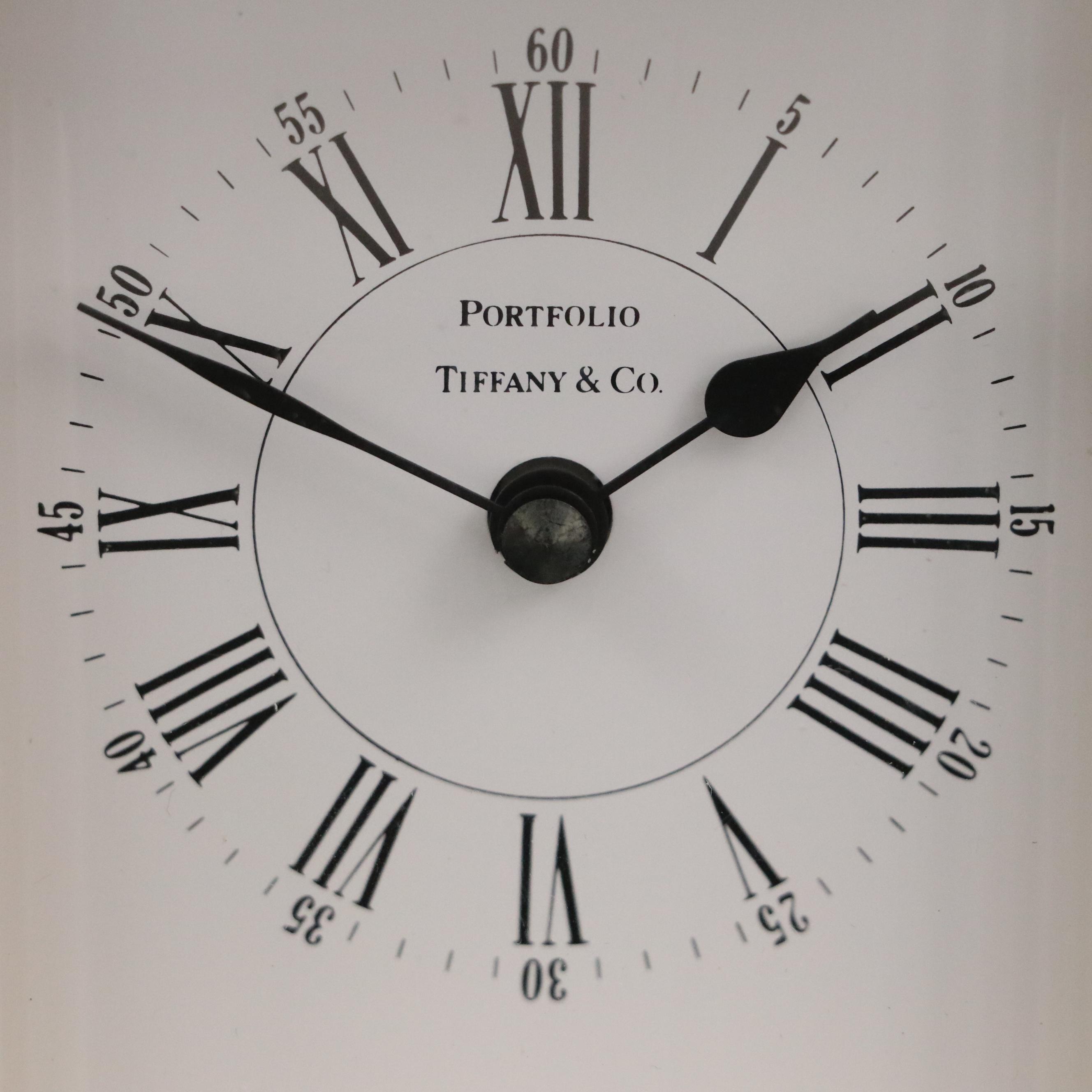 Tiffany & Co. "Portfolio" Brass Desk Clock