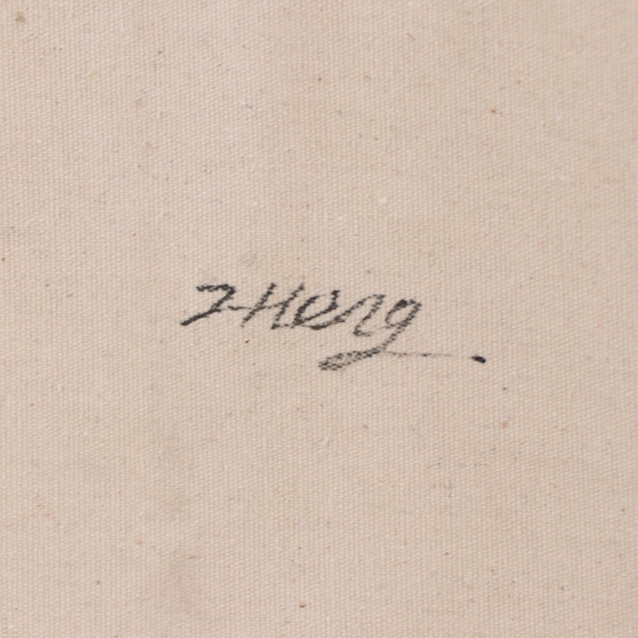 Zheng Stylized Floral Oil Painting, 21st Century