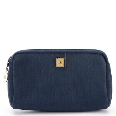 Christian Dior Navy Trotter Jacquard Zip Pouch