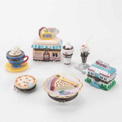 Midwest Cannon Falls Food Motif Porcelain Boxes with Other Porcelain Boxes