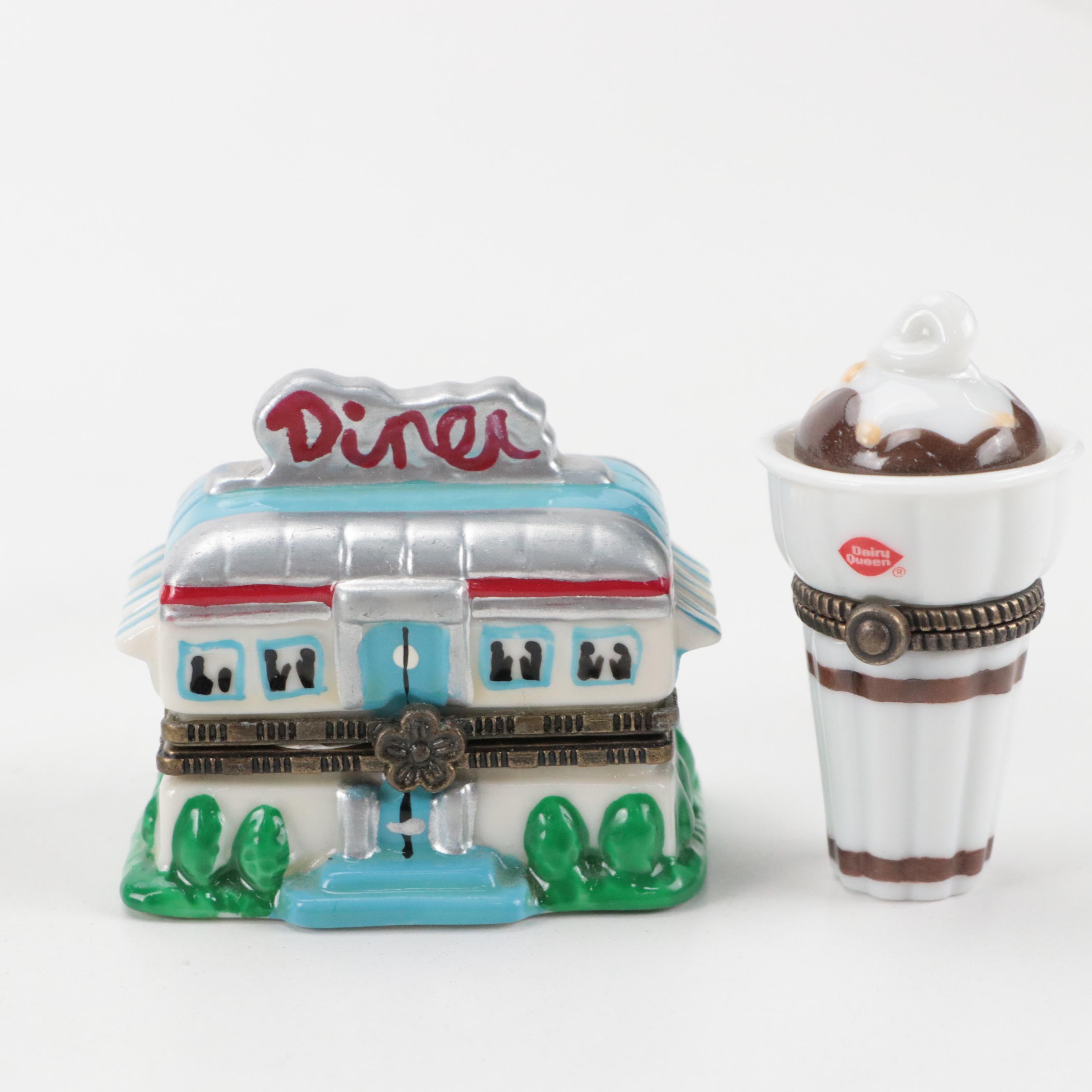 Midwest Cannon Falls Food Motif Porcelain Boxes with Other Porcelain Boxes