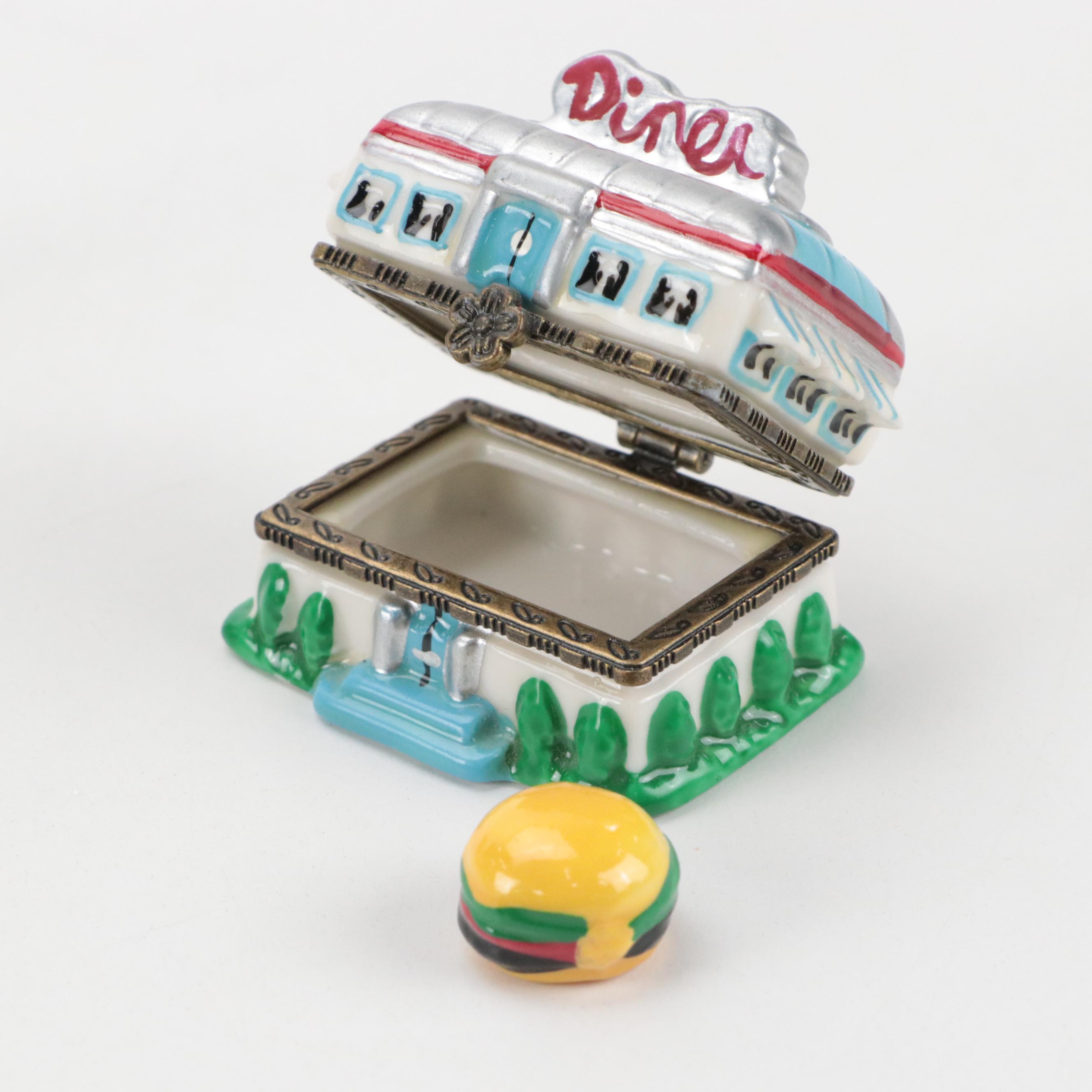 Midwest Cannon Falls Food Motif Porcelain Boxes with Other Porcelain Boxes