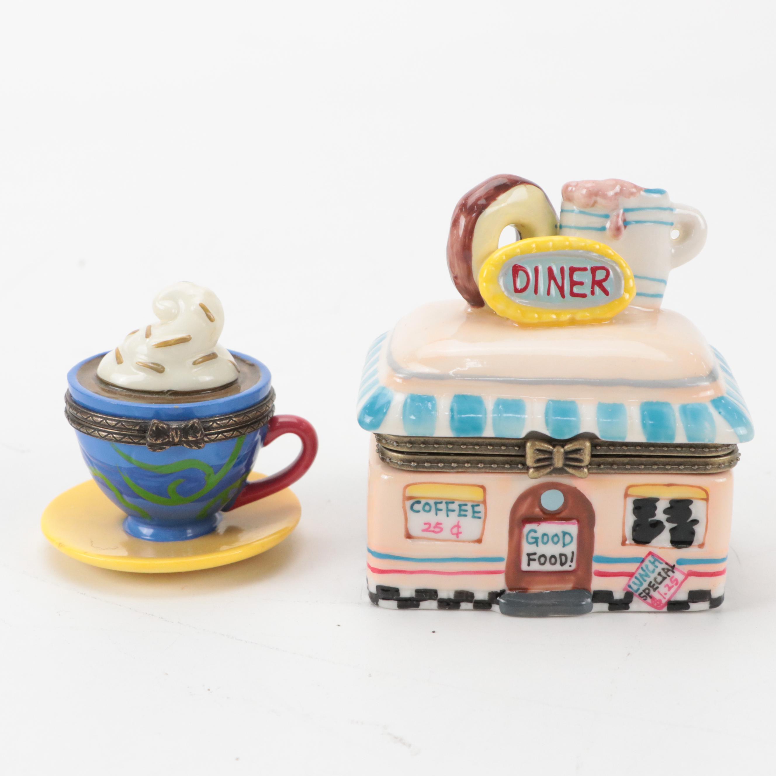 Midwest Cannon Falls Food Motif Porcelain Boxes with Other Porcelain Boxes