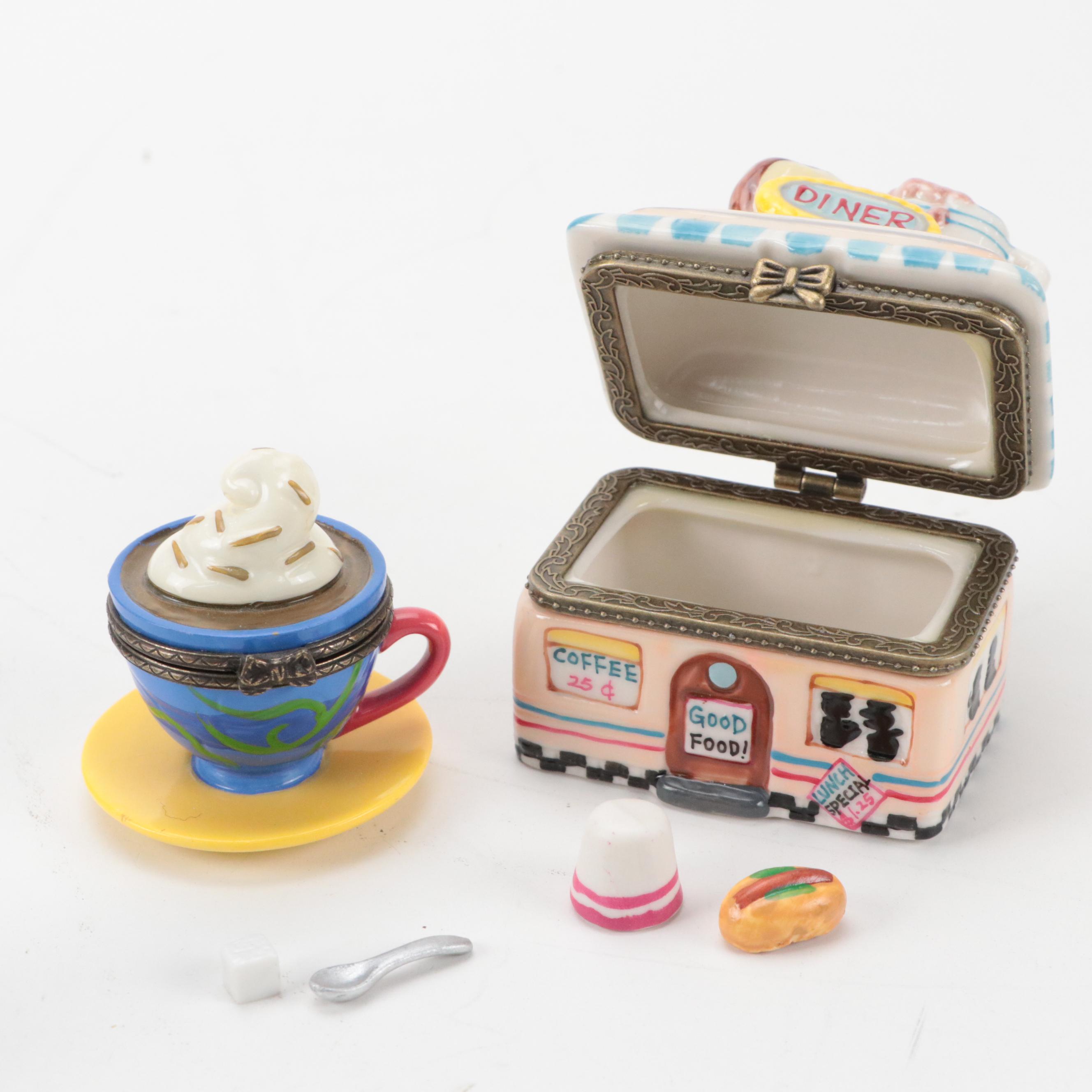 Midwest Cannon Falls Food Motif Porcelain Boxes with Other Porcelain Boxes