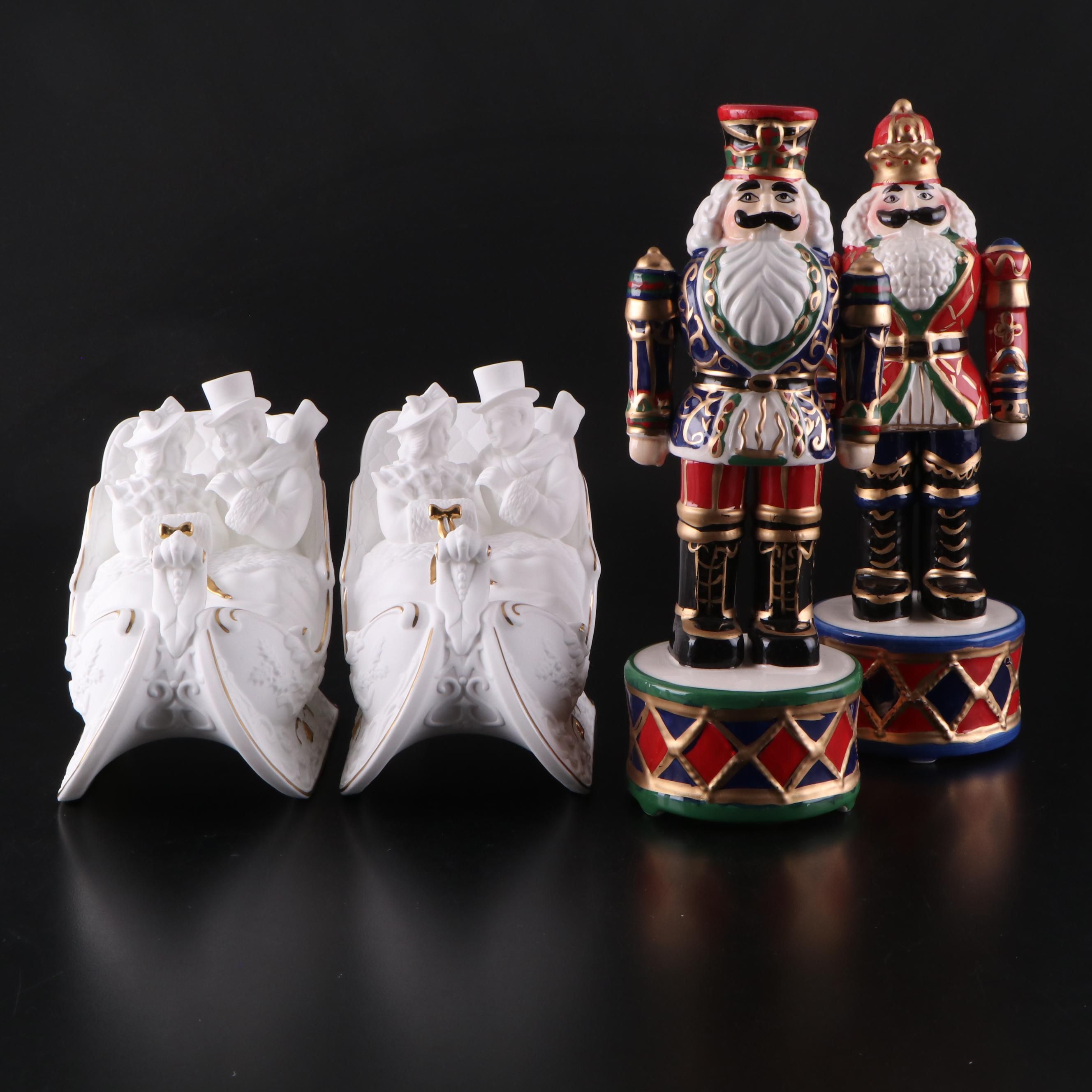 Lenox Christmas Sleigh Music Boxes with Nutcracker Music Boxes