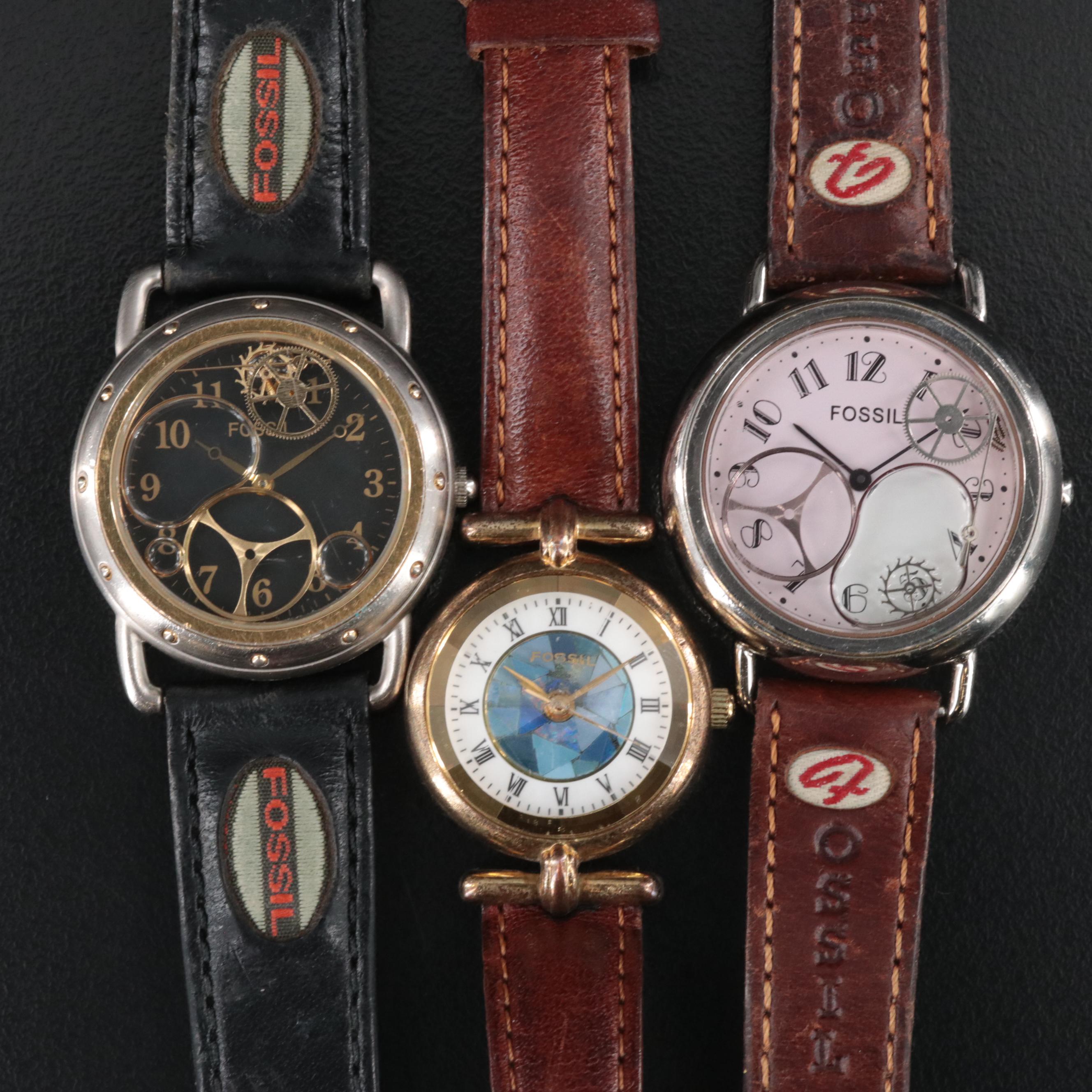 Lot of Three Fossil Watches