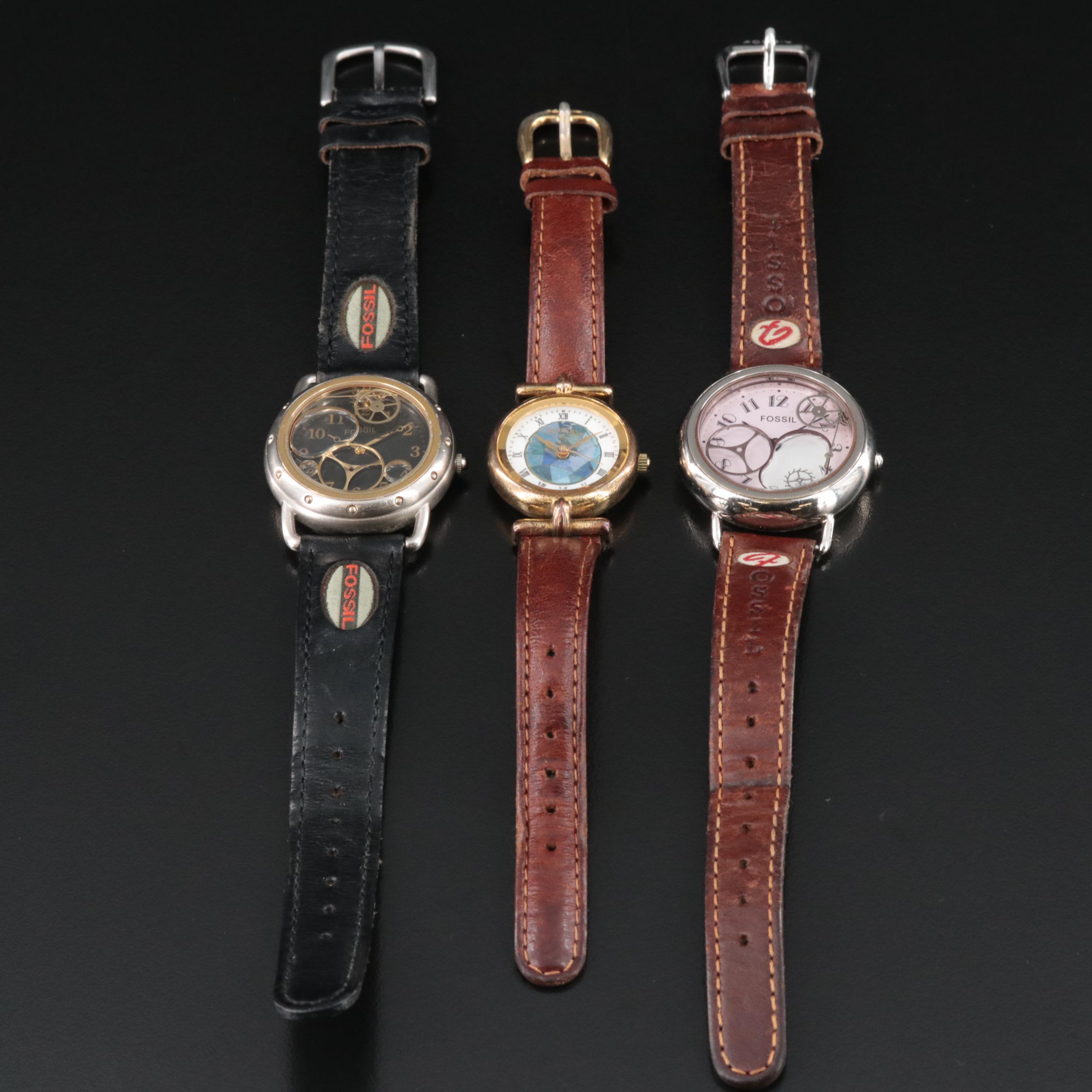 Lot of Three Fossil Watches