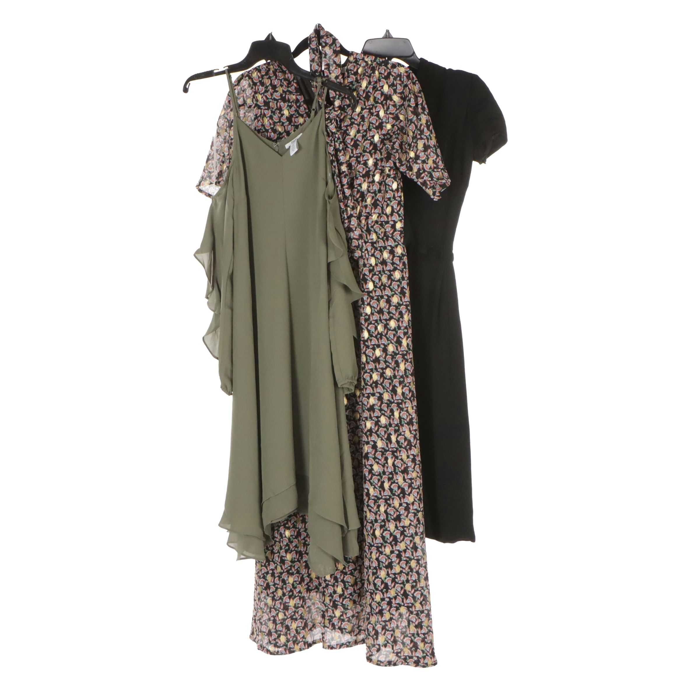 Belcci Floral Print Maxi Dress, bar III Cold Shoulder Ruffle Sleeve Dress, More