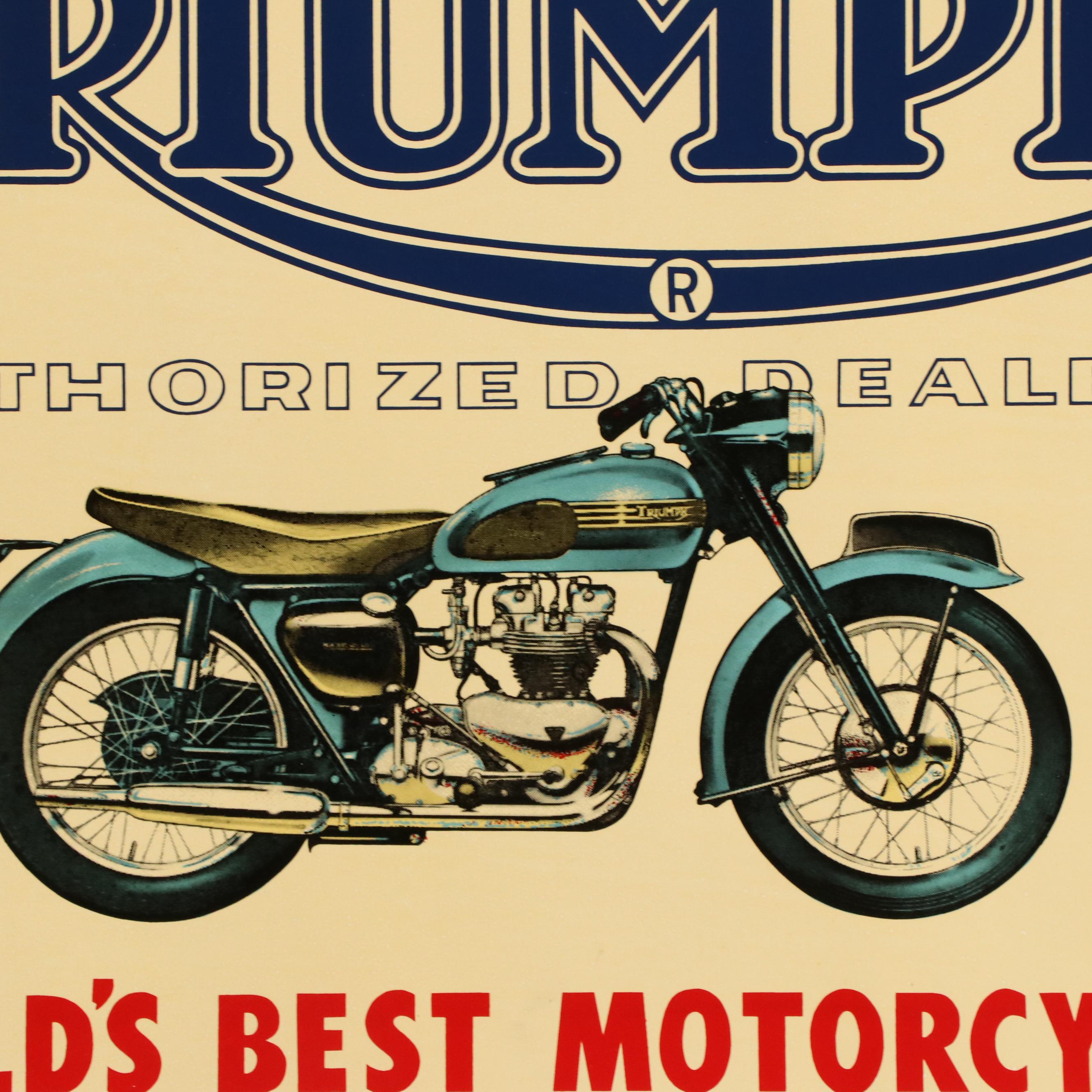 Triumph Motorcycle Dealer Halftone Poster
