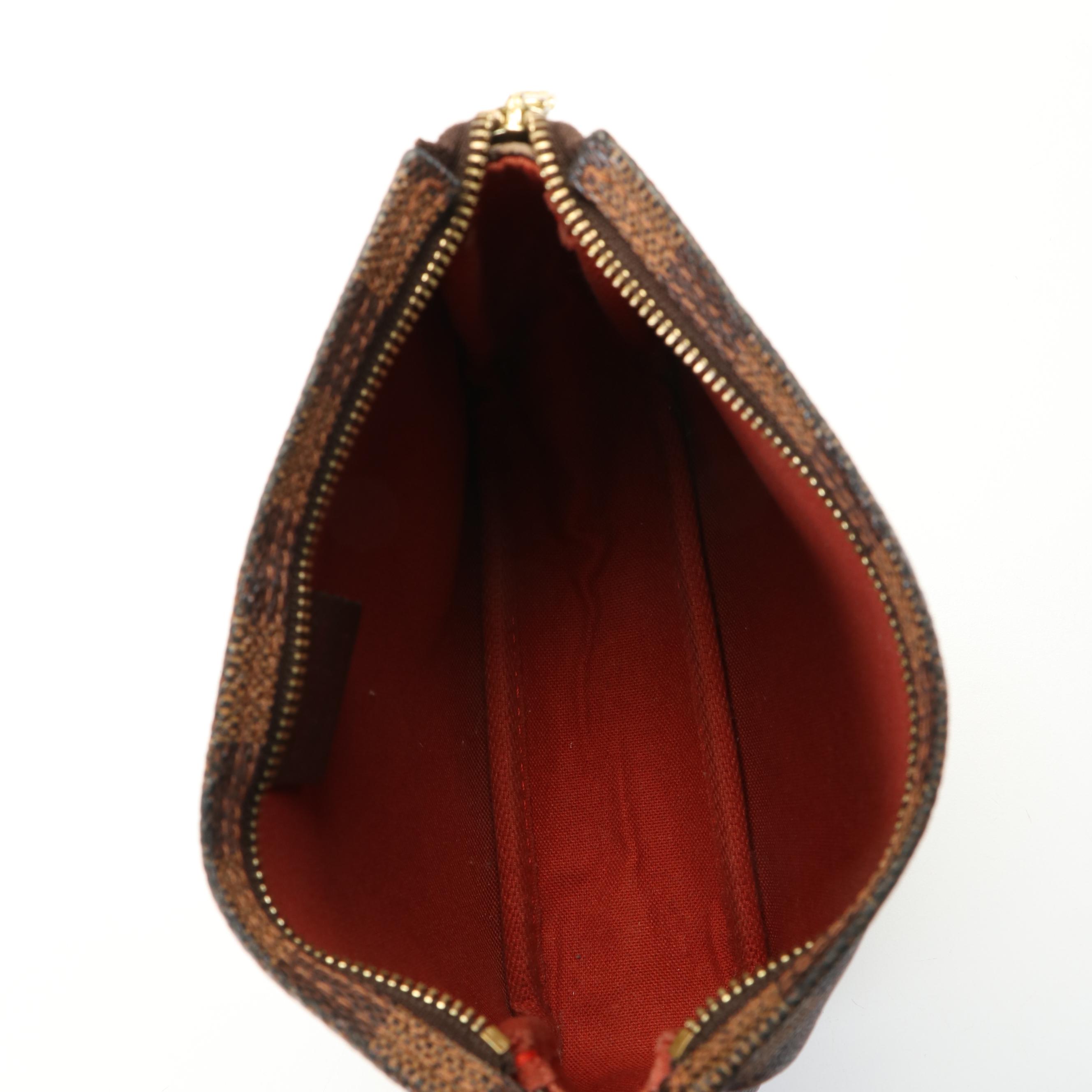 Louis Vuitton Trousse Makeup Handbag in Damier Ebene Coat Canvas