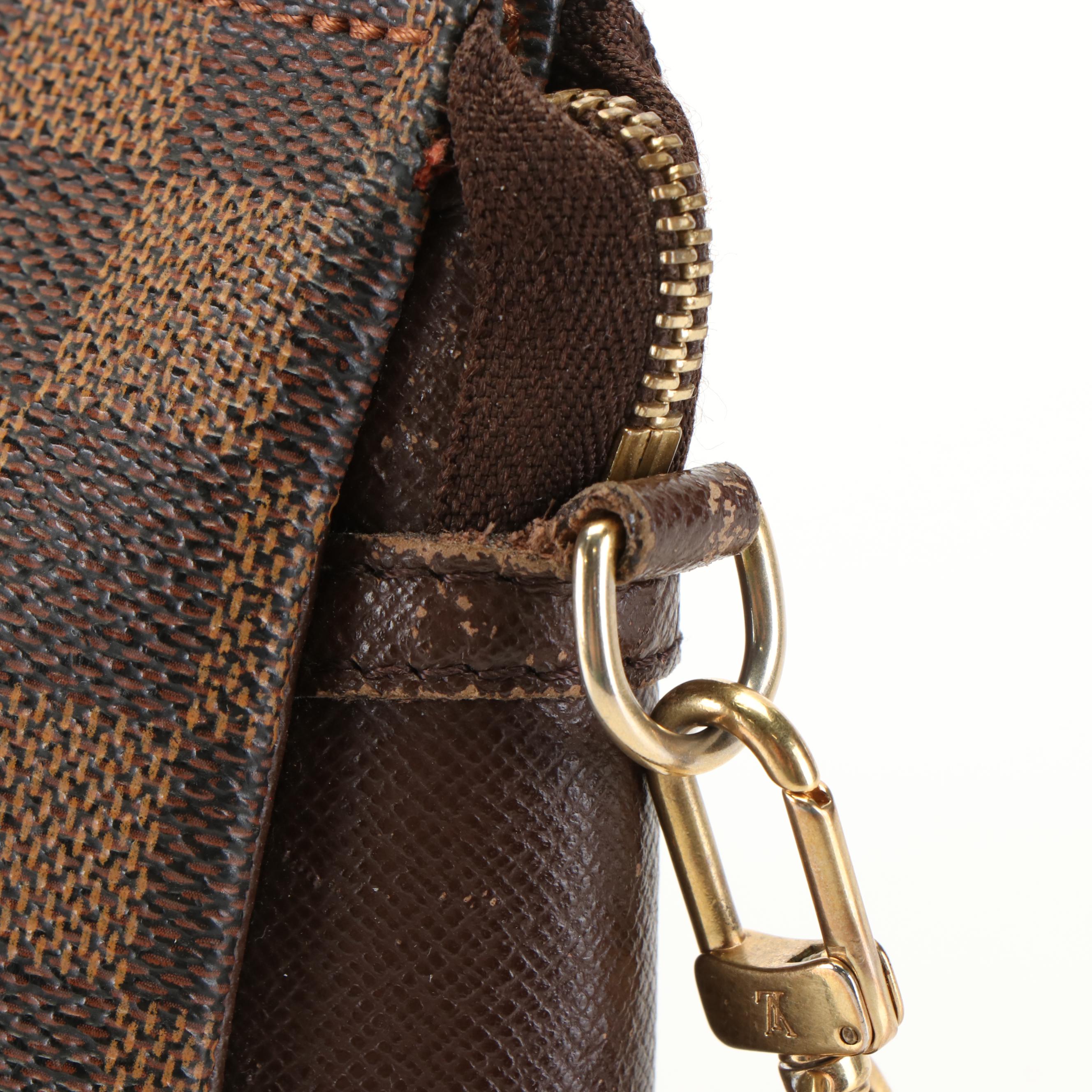 Louis Vuitton Trousse Makeup Handbag in Damier Ebene Coat Canvas