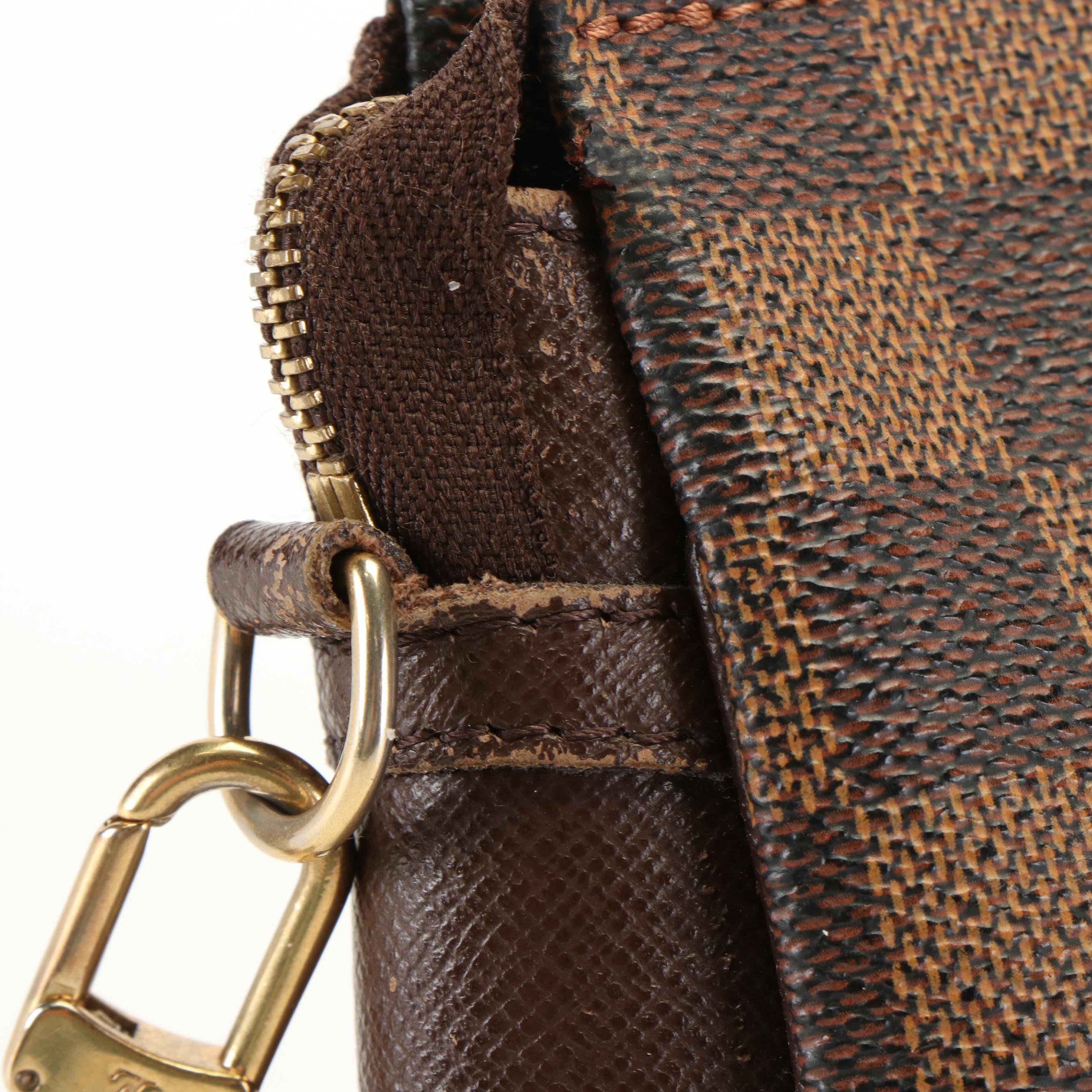 Louis Vuitton Trousse Makeup Handbag in Damier Ebene Coat Canvas