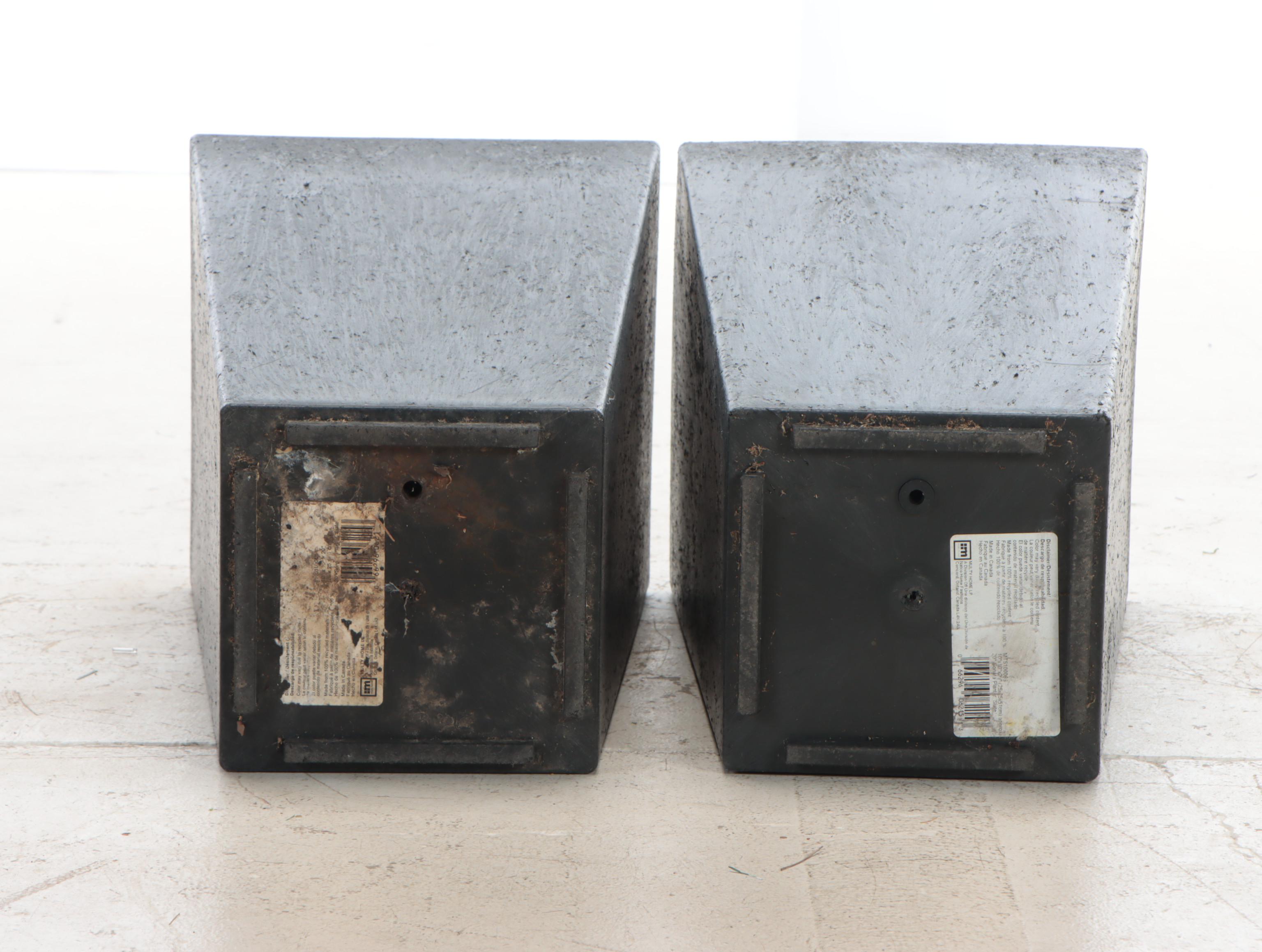 Modernist Style Contemporary Black Plastic Outdoor Planters