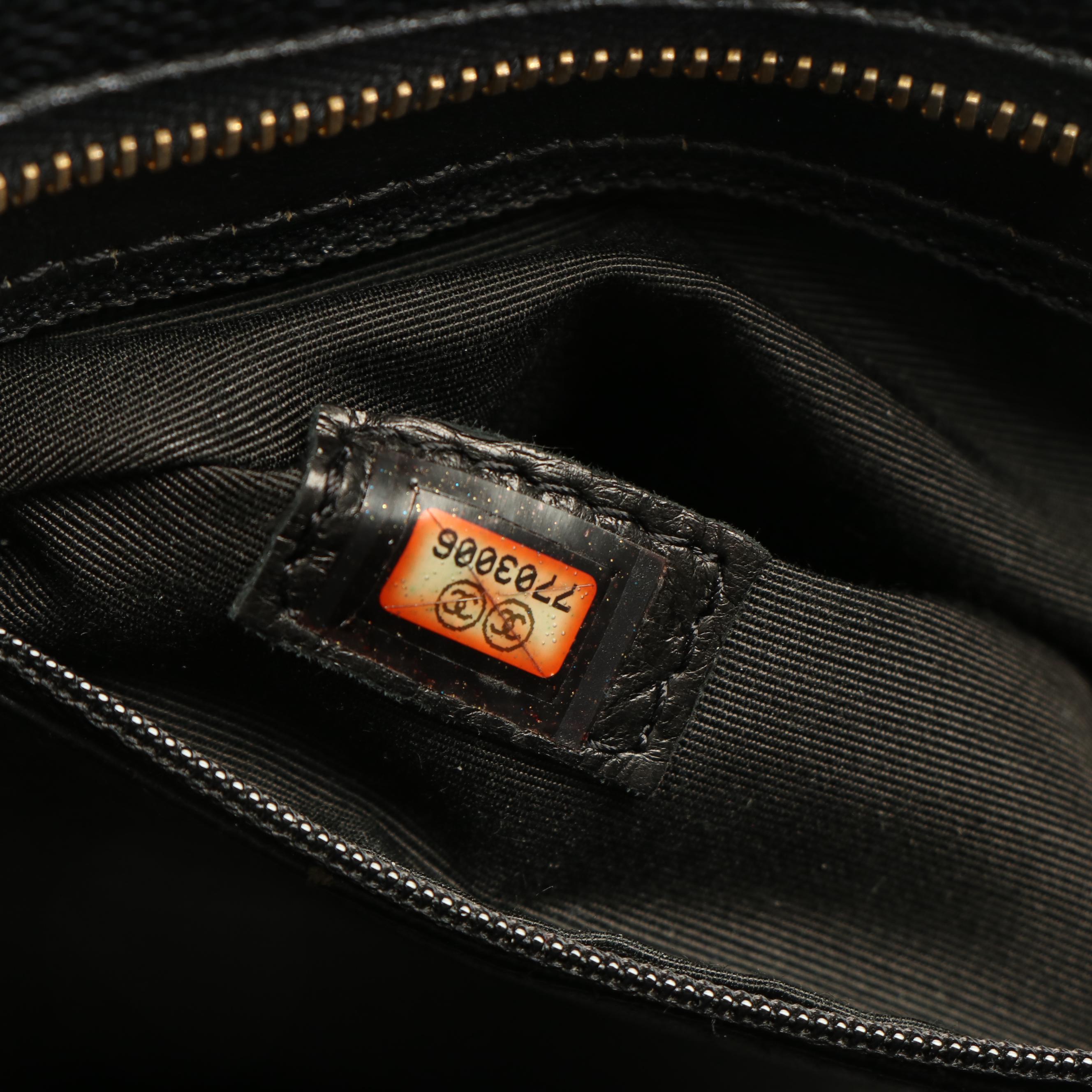 Chanel Medallion Tote Bag in Black Quilted Caviar Leather