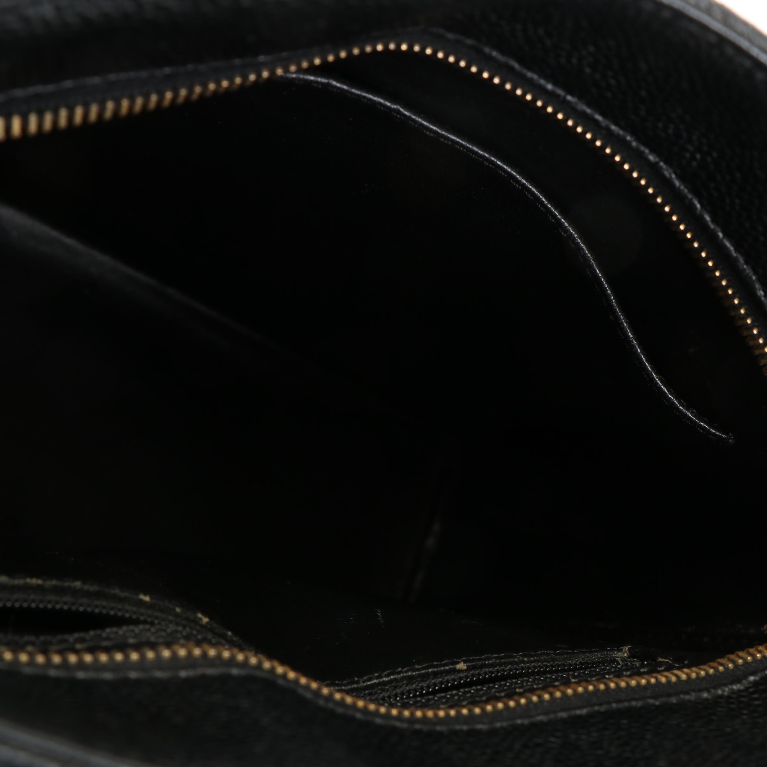 Chanel Medallion Tote Bag in Black Quilted Caviar Leather