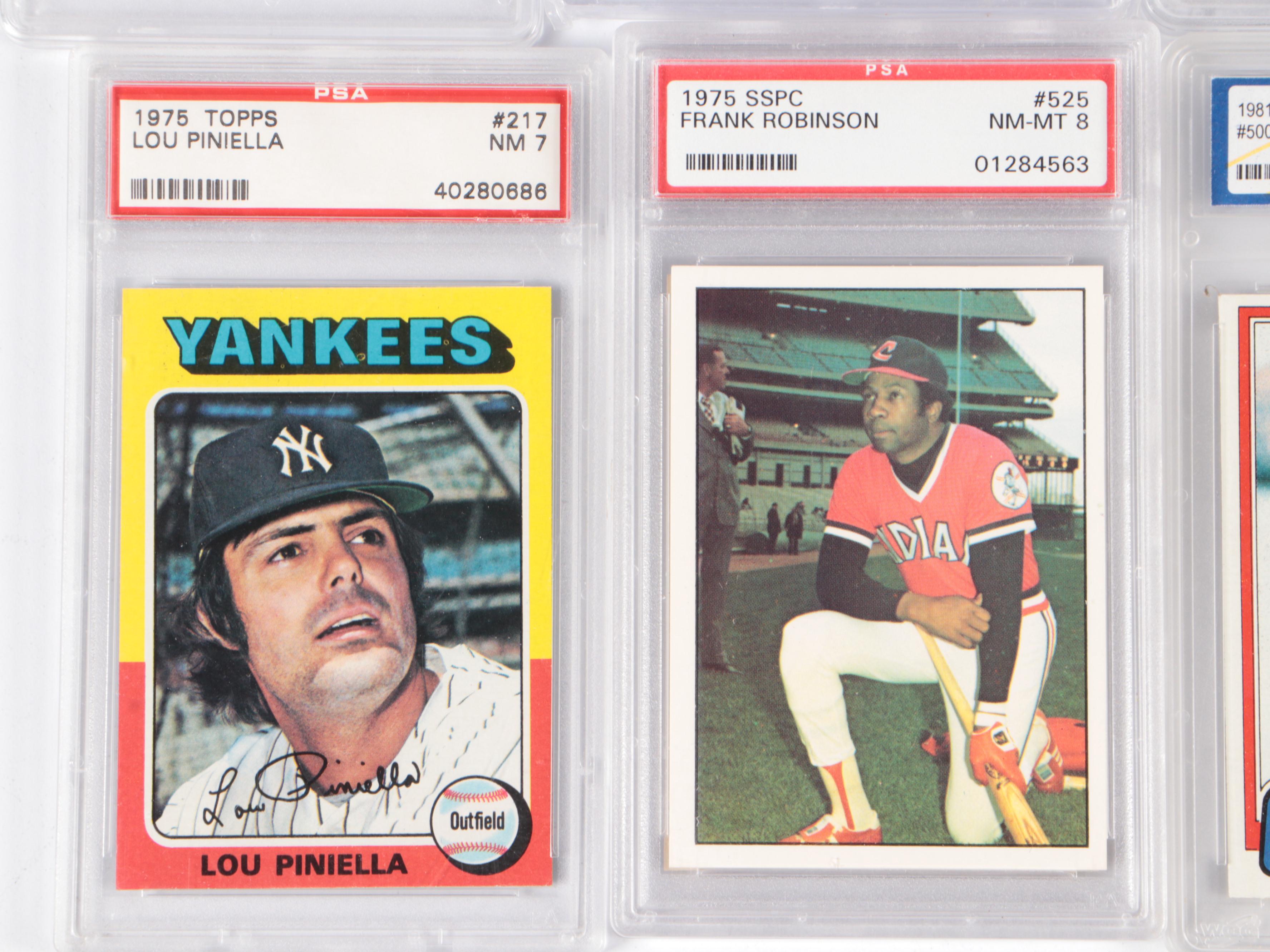 Willie Mays, Frank Robinson, and More Graded Baseball Cards, 1970s-1980s