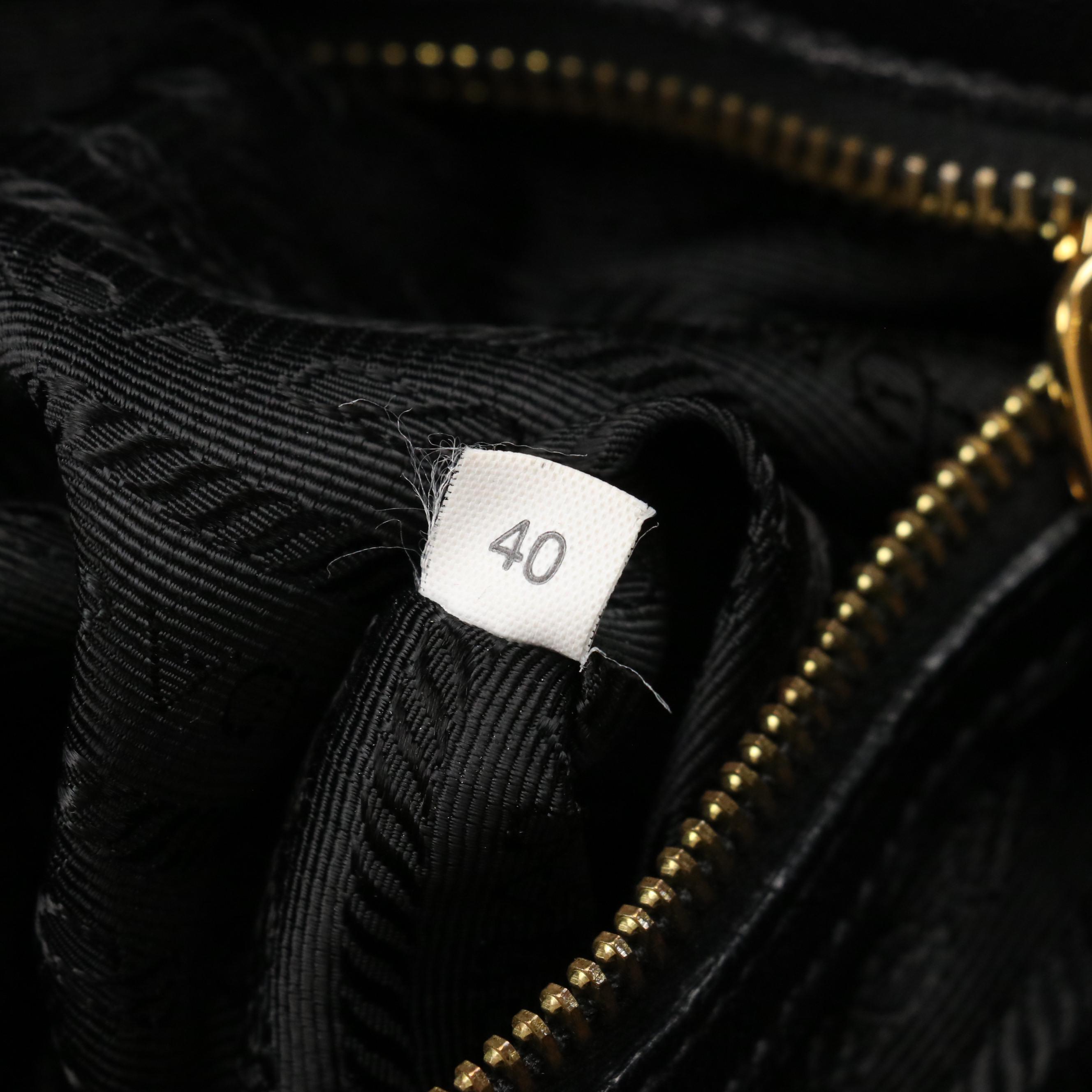 Prada Black Python Print Nylon Two-Way Shoulder Bag With Leather Bow Accents