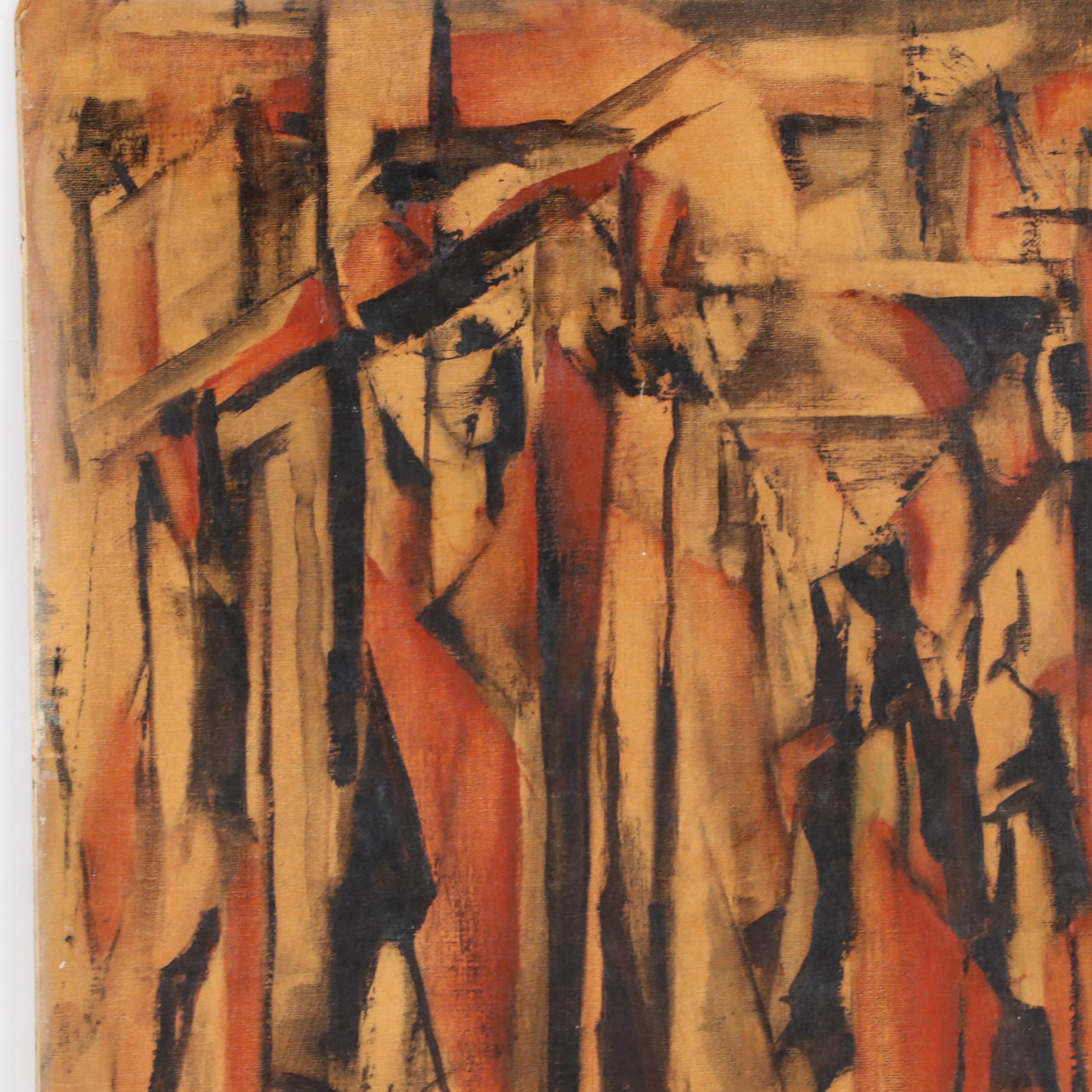 Charles Ragland Bunnell Modern Abstract Oil Painting, 1954