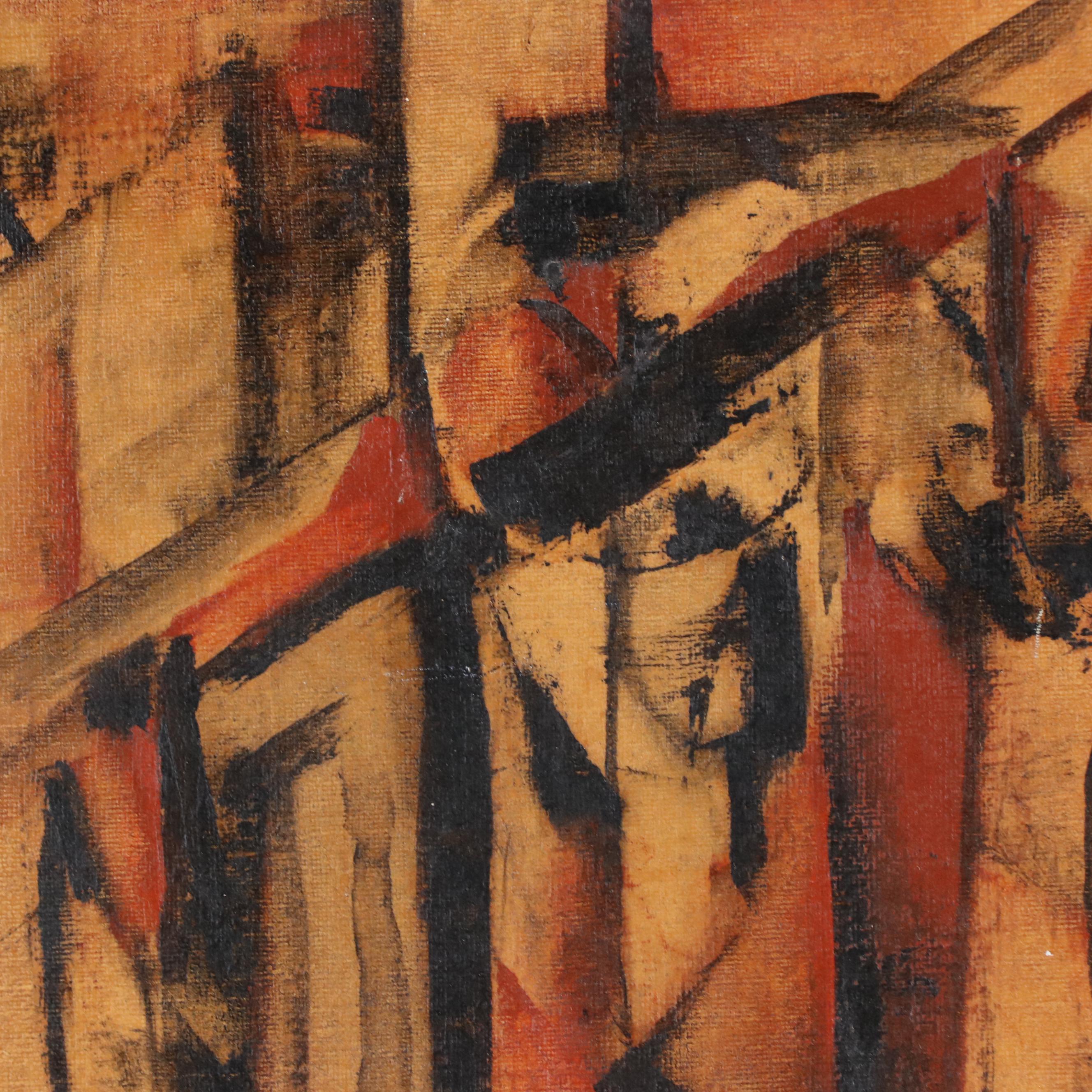 Charles Ragland Bunnell Modern Abstract Oil Painting, 1954