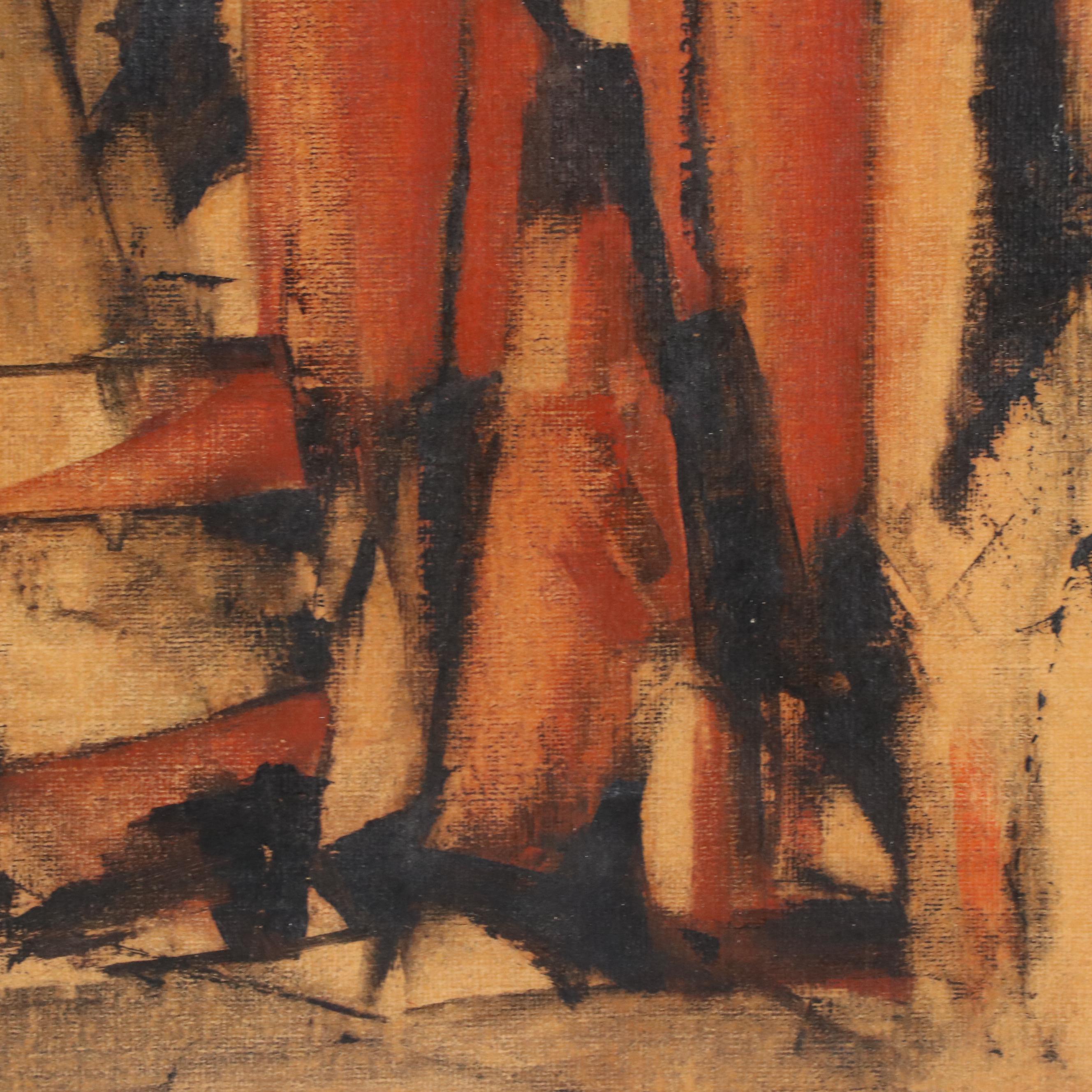 Charles Ragland Bunnell Modern Abstract Oil Painting, 1954