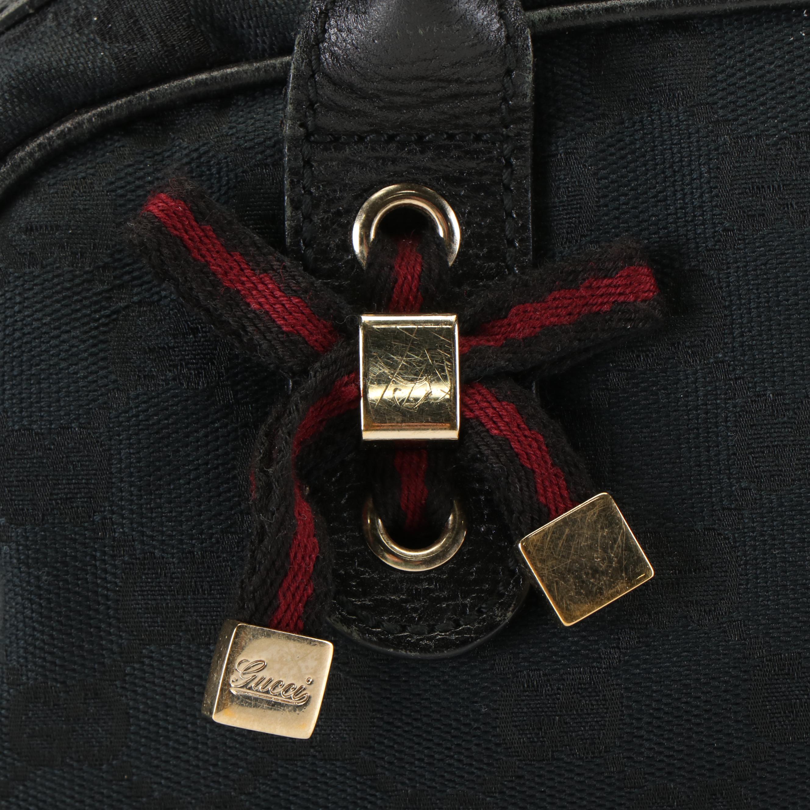 Gucci GG Princy Black Canvas and Leather Shoulder Bag