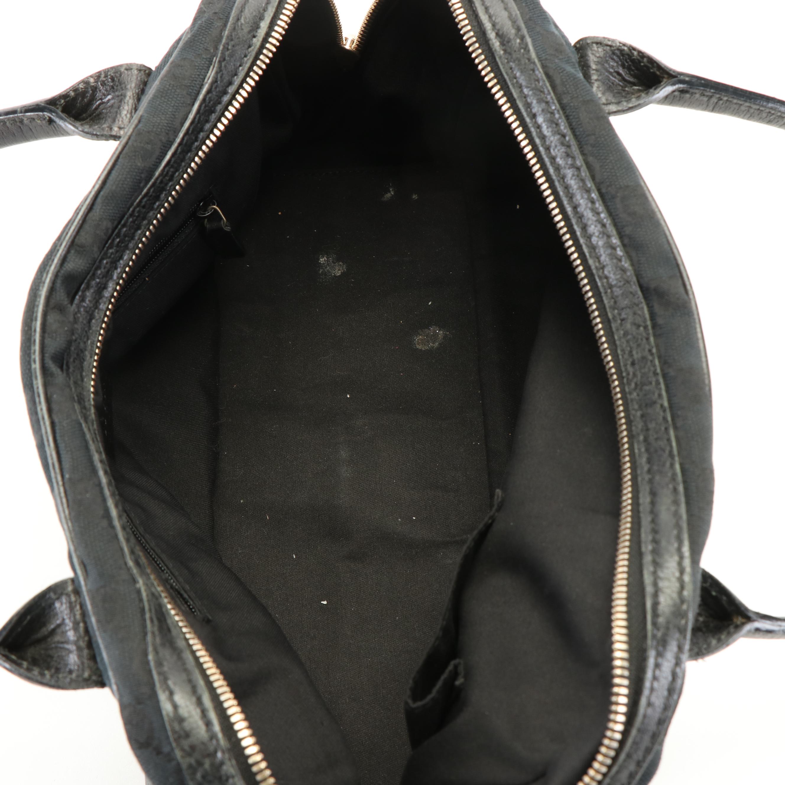 Gucci GG Princy Black Canvas and Leather Shoulder Bag