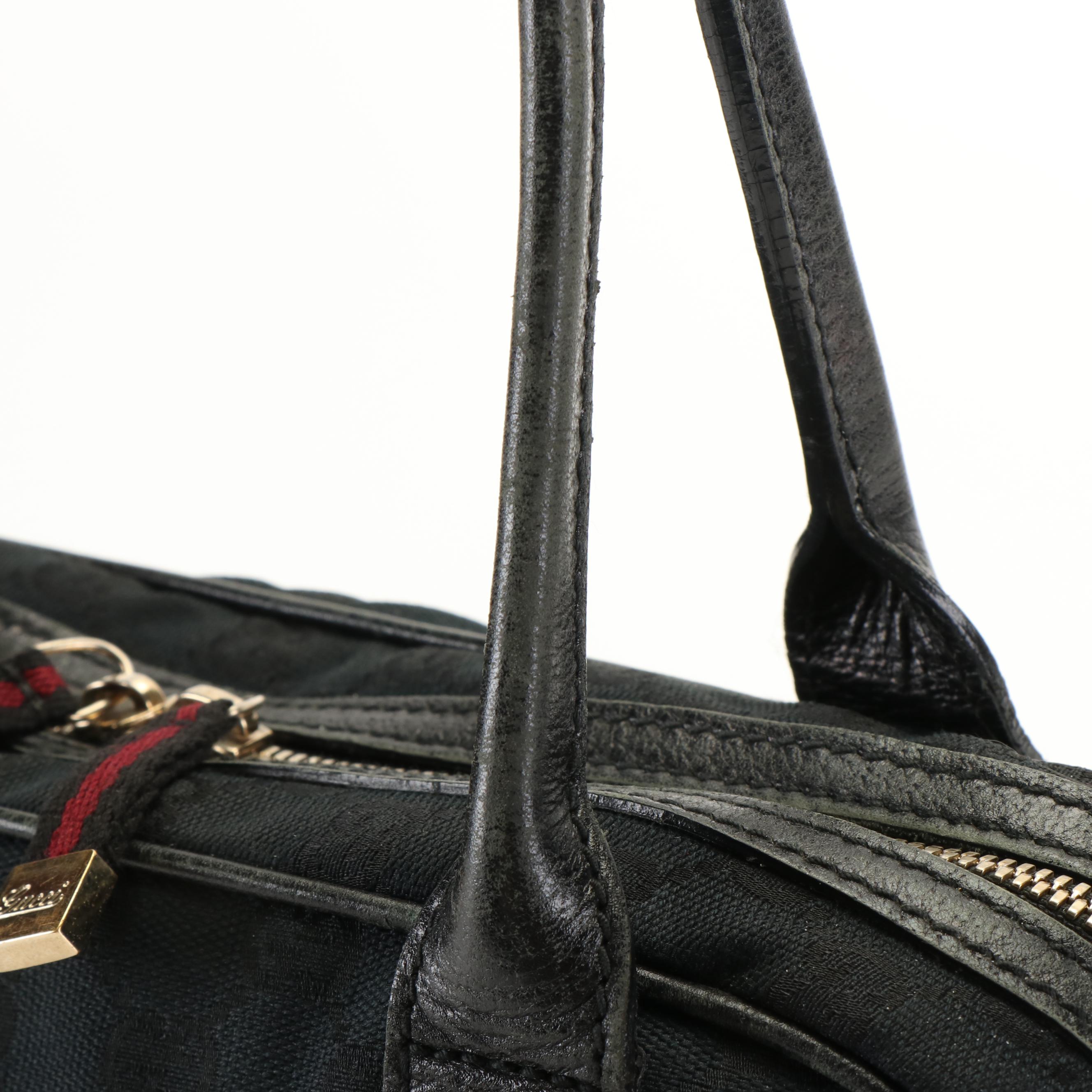 Gucci GG Princy Black Canvas and Leather Shoulder Bag