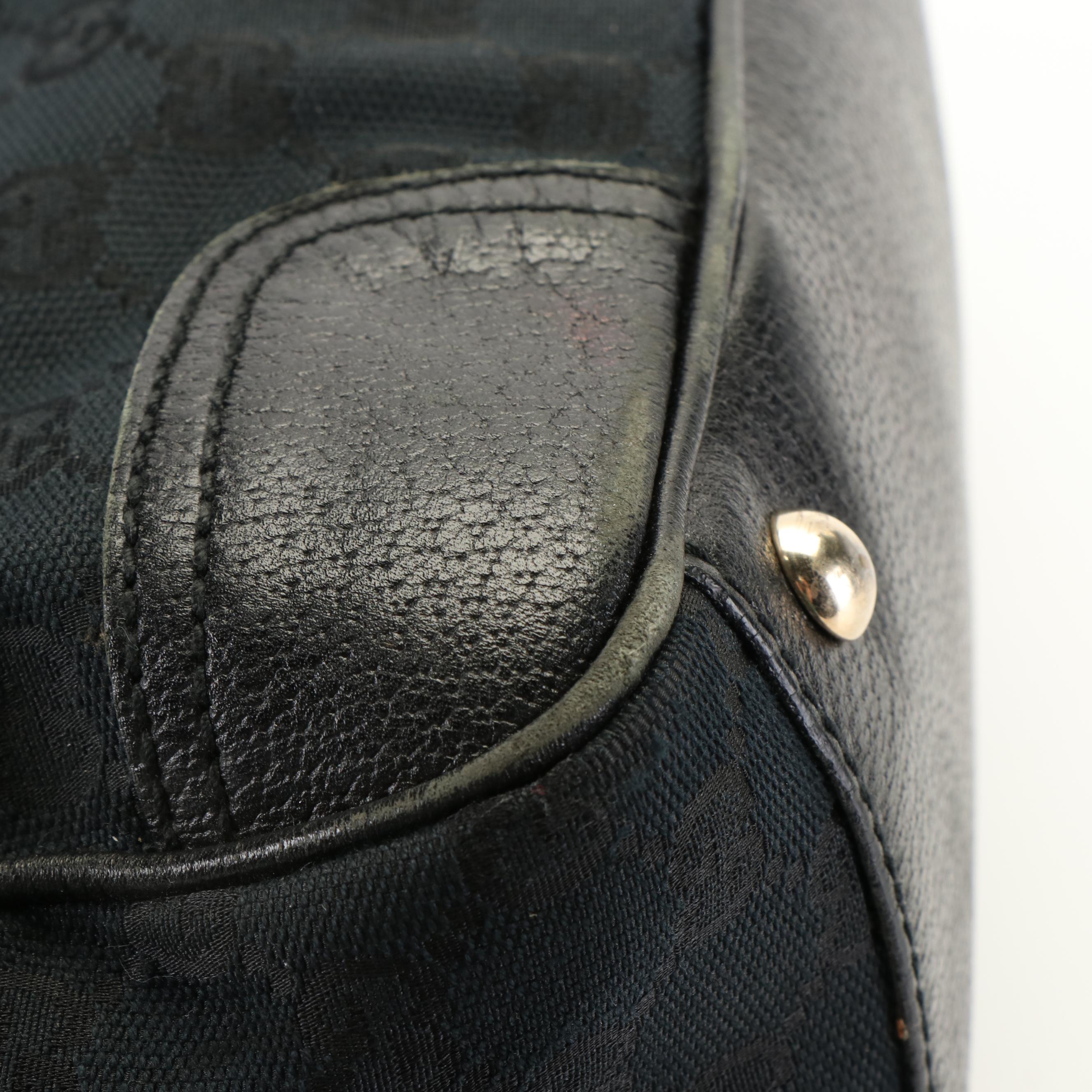 Gucci GG Princy Black Canvas and Leather Shoulder Bag