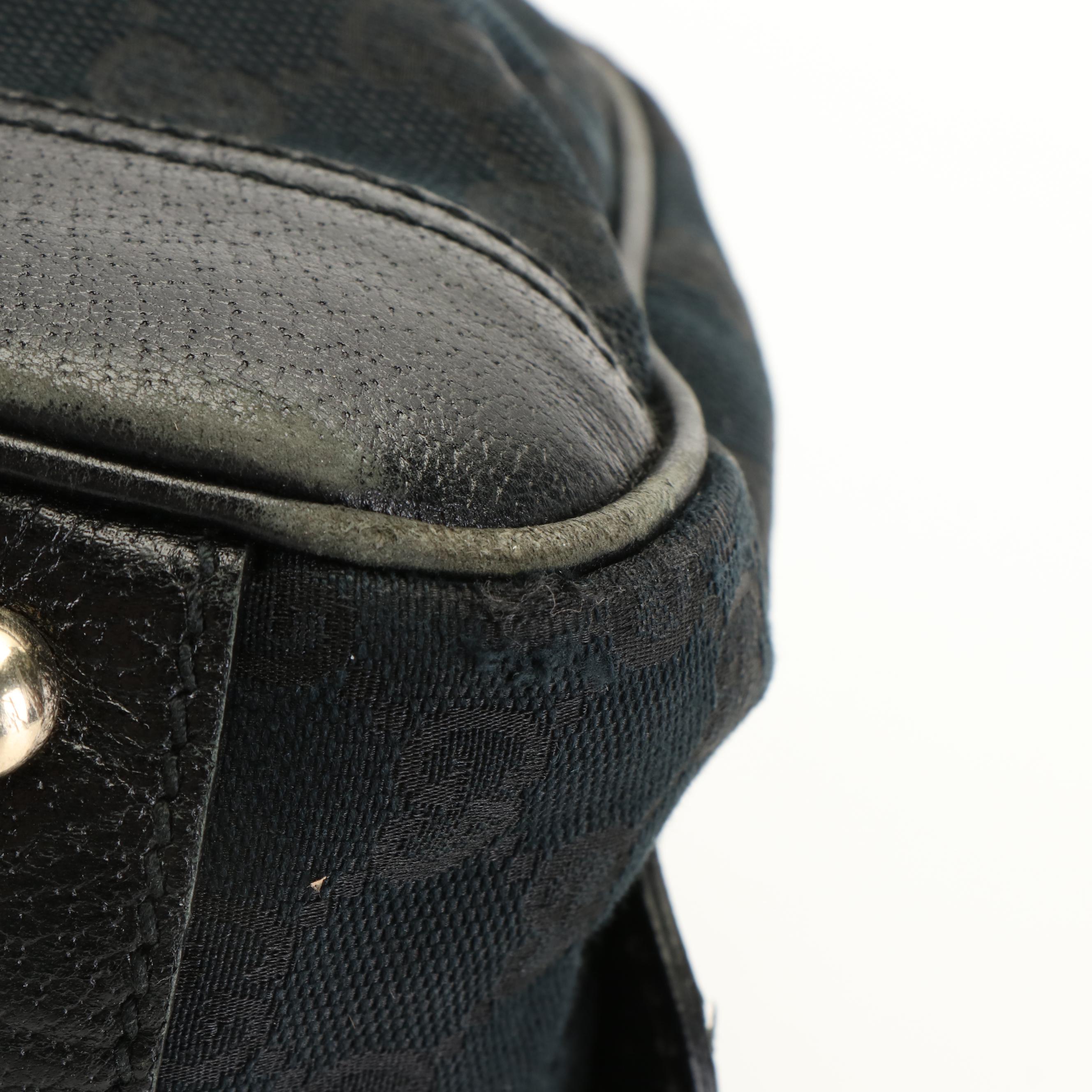 Gucci GG Princy Black Canvas and Leather Shoulder Bag