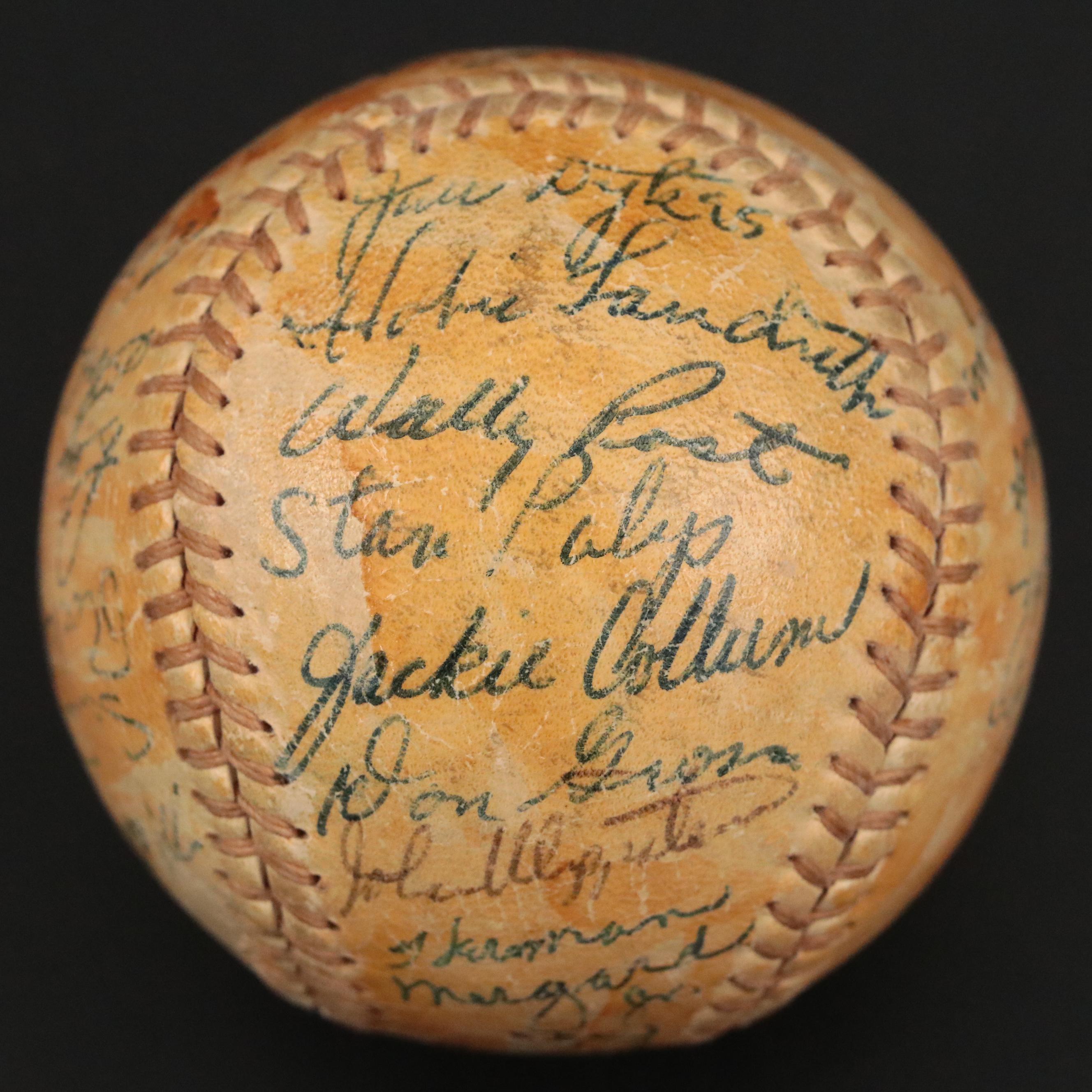 1955 Cincinnati Reds Team Signed Baseball Featuring Joe Nuxhall and More