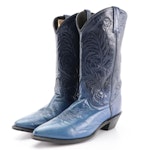 Acme Blue Leather Western Boots with Dingo Box