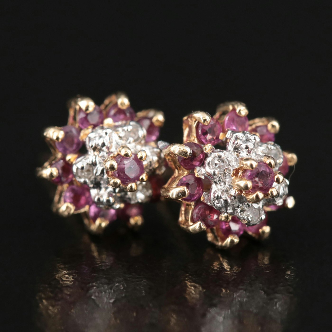 14K Ruby and Diamond Stud Earrings | EBTH