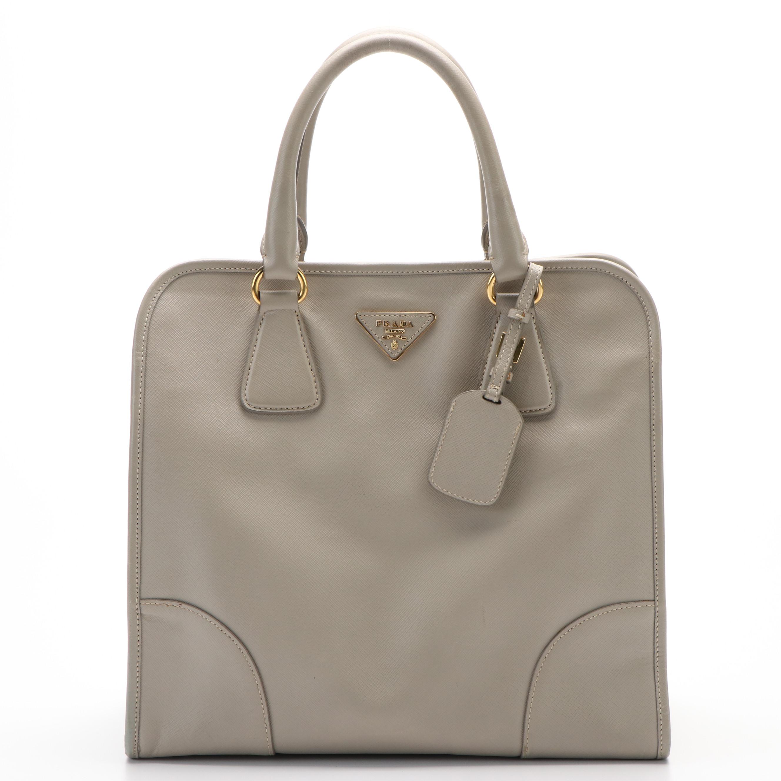 Prada Handbag in Pomice Saffiano Lux Leather
