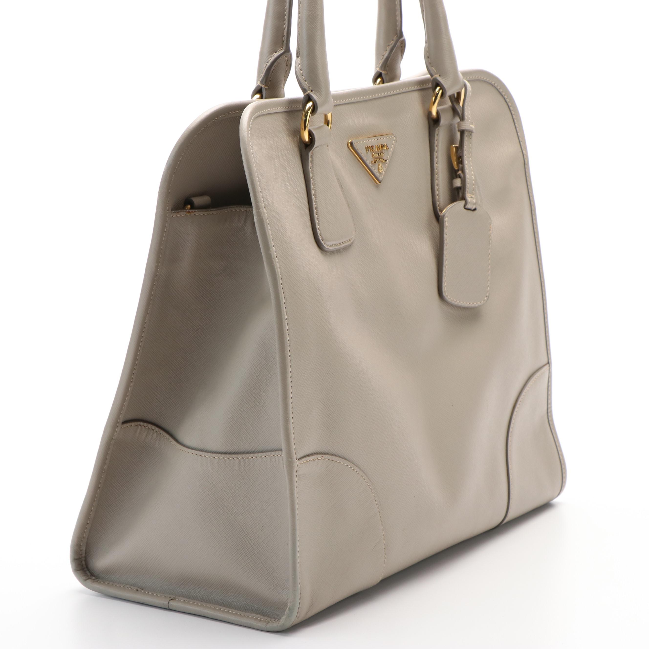 Prada Handbag in Pomice Saffiano Lux Leather