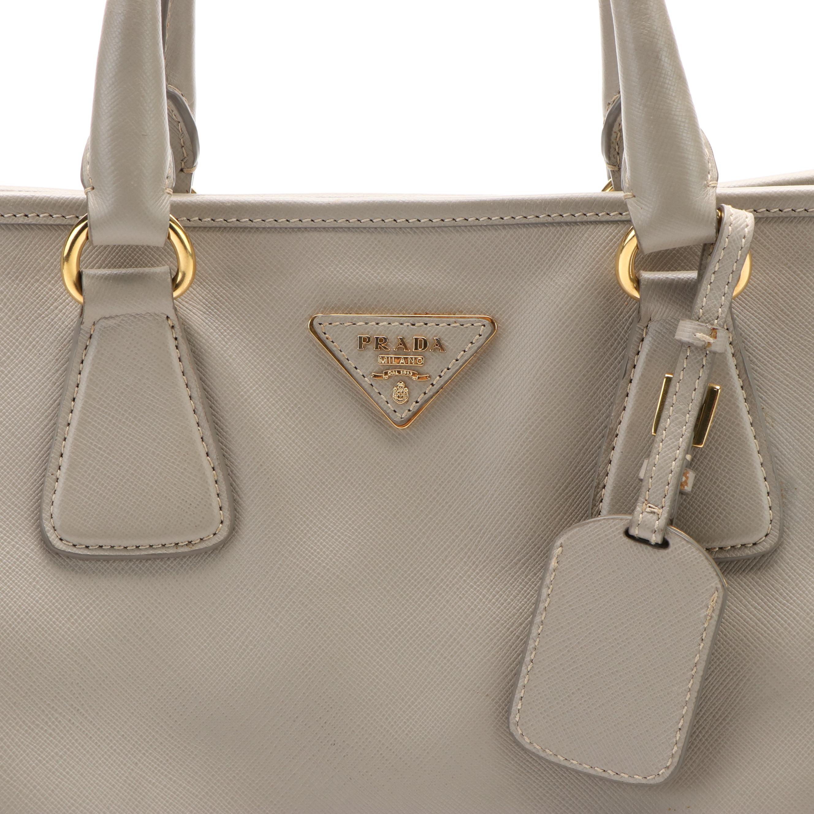 Prada Handbag in Pomice Saffiano Lux Leather