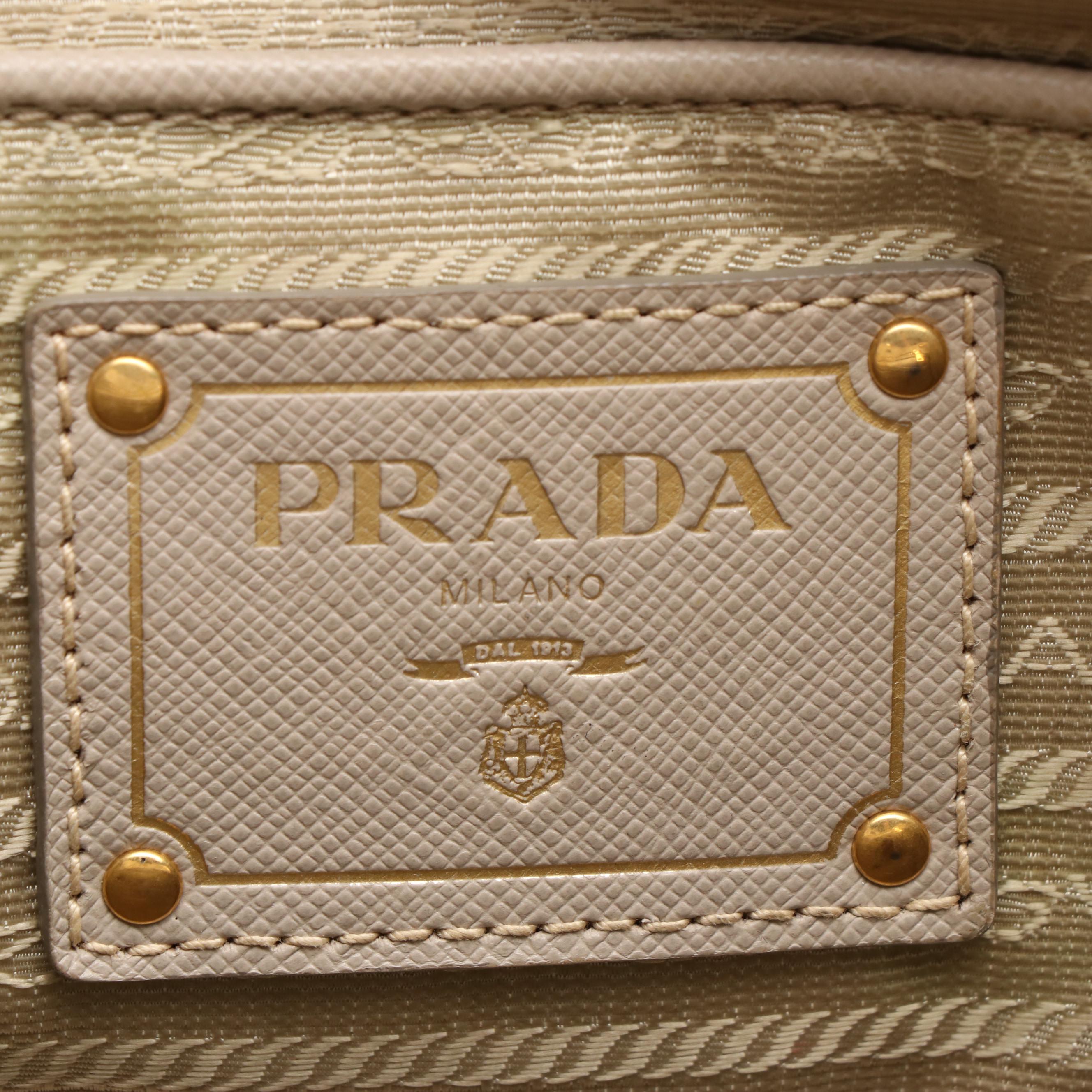 Prada Handbag in Pomice Saffiano Lux Leather